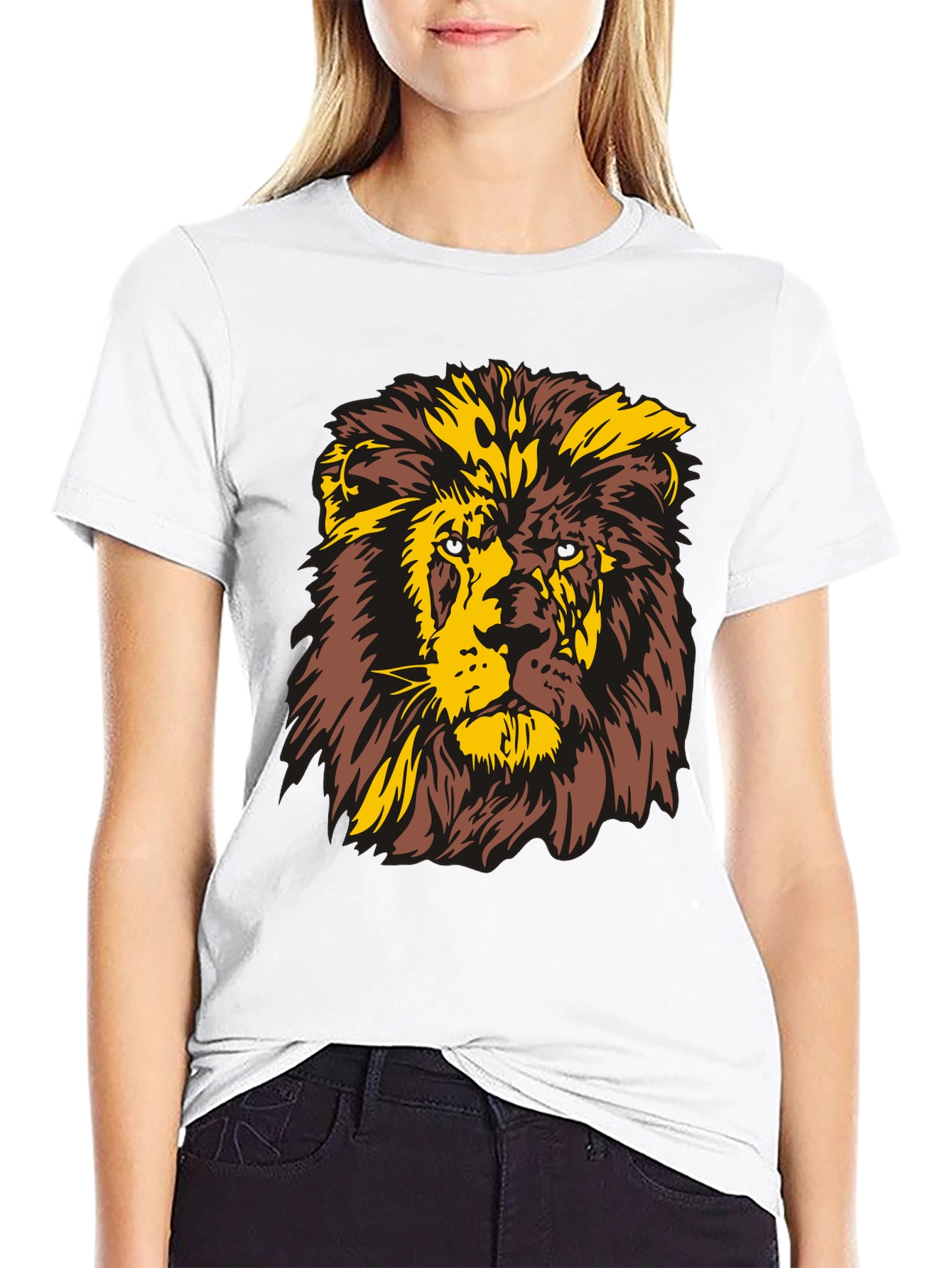 Lion Graphic T-Shirt - Bold Animal Print Tee