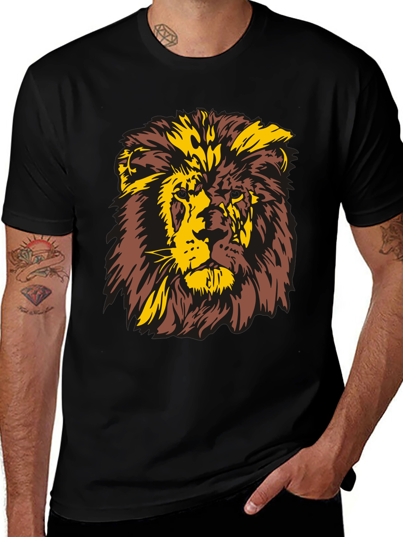 Lion Graphic T-Shirt - Bold Animal Print Tee