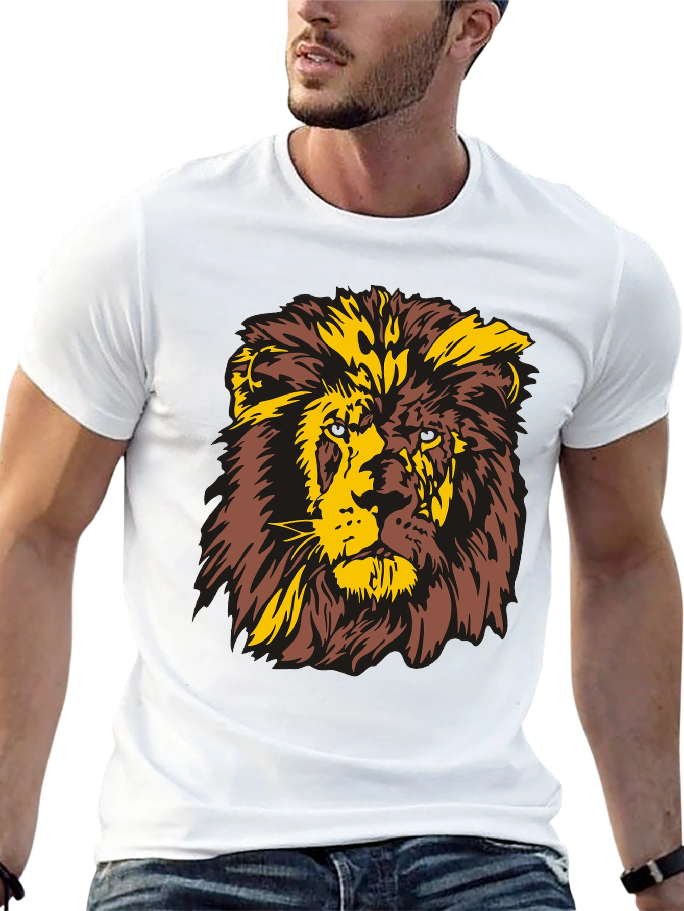 Lion Graphic T-Shirt - Bold Animal Print Tee