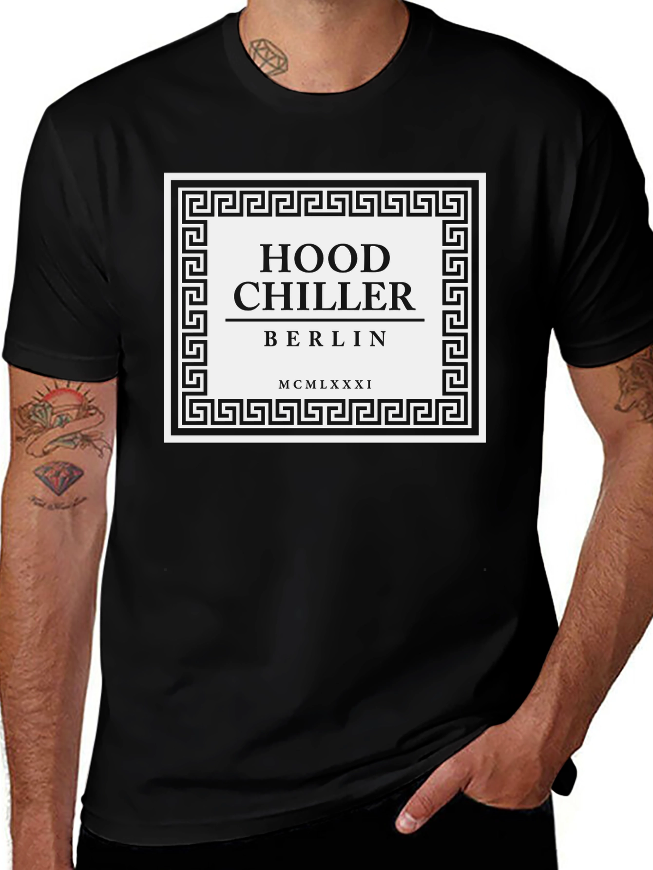 Hood Chiller Berlin Tee - Black Graphic T-Shirt