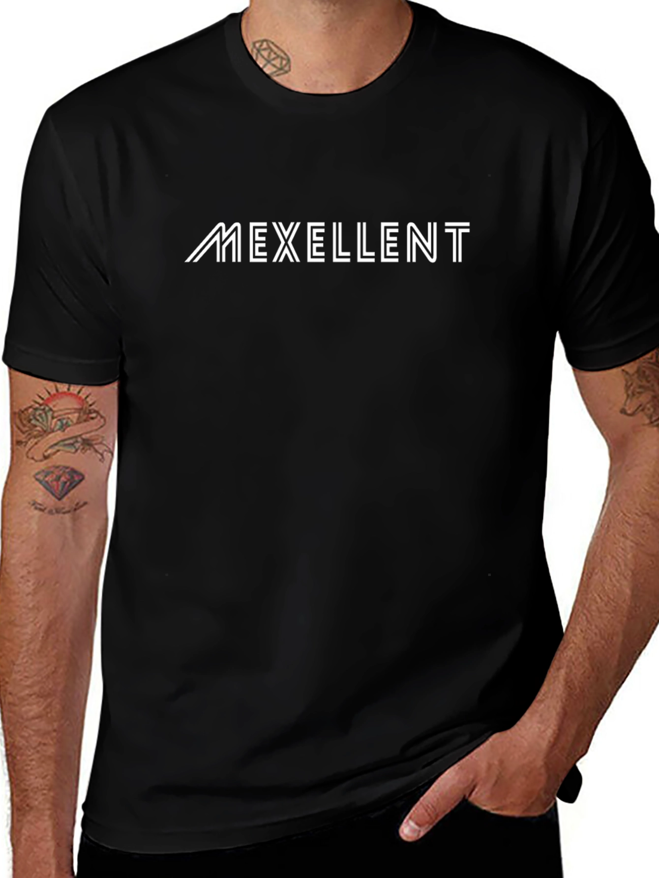 MEXCELLENT Black T-Shirt for Men