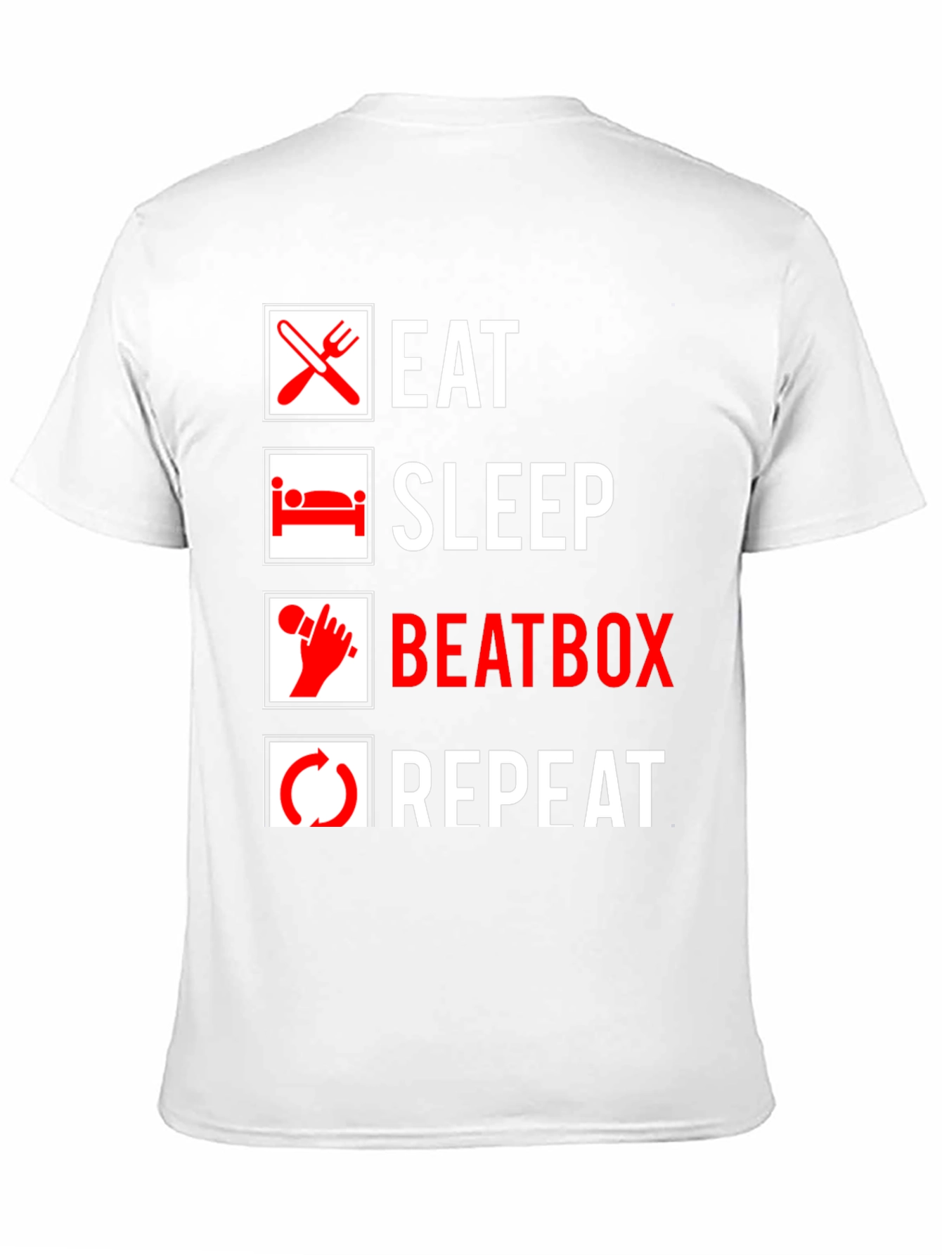 Eat Sleep Beatbox Repeat Black Graphic T-Shirt