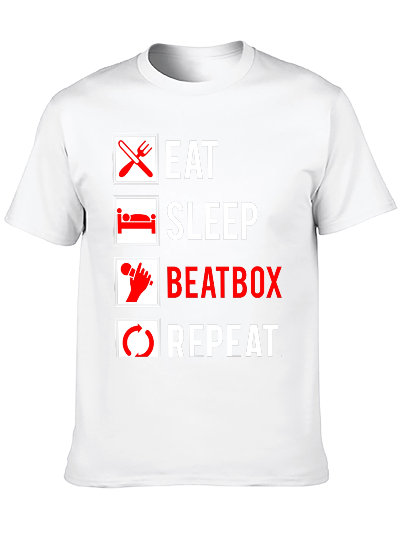 Eat Sleep Beatbox Repeat Black Graphic T-Shirt