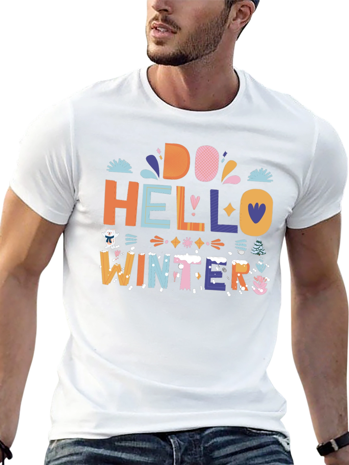 Hello Winter Graphic Tee - Cozy Holiday Style