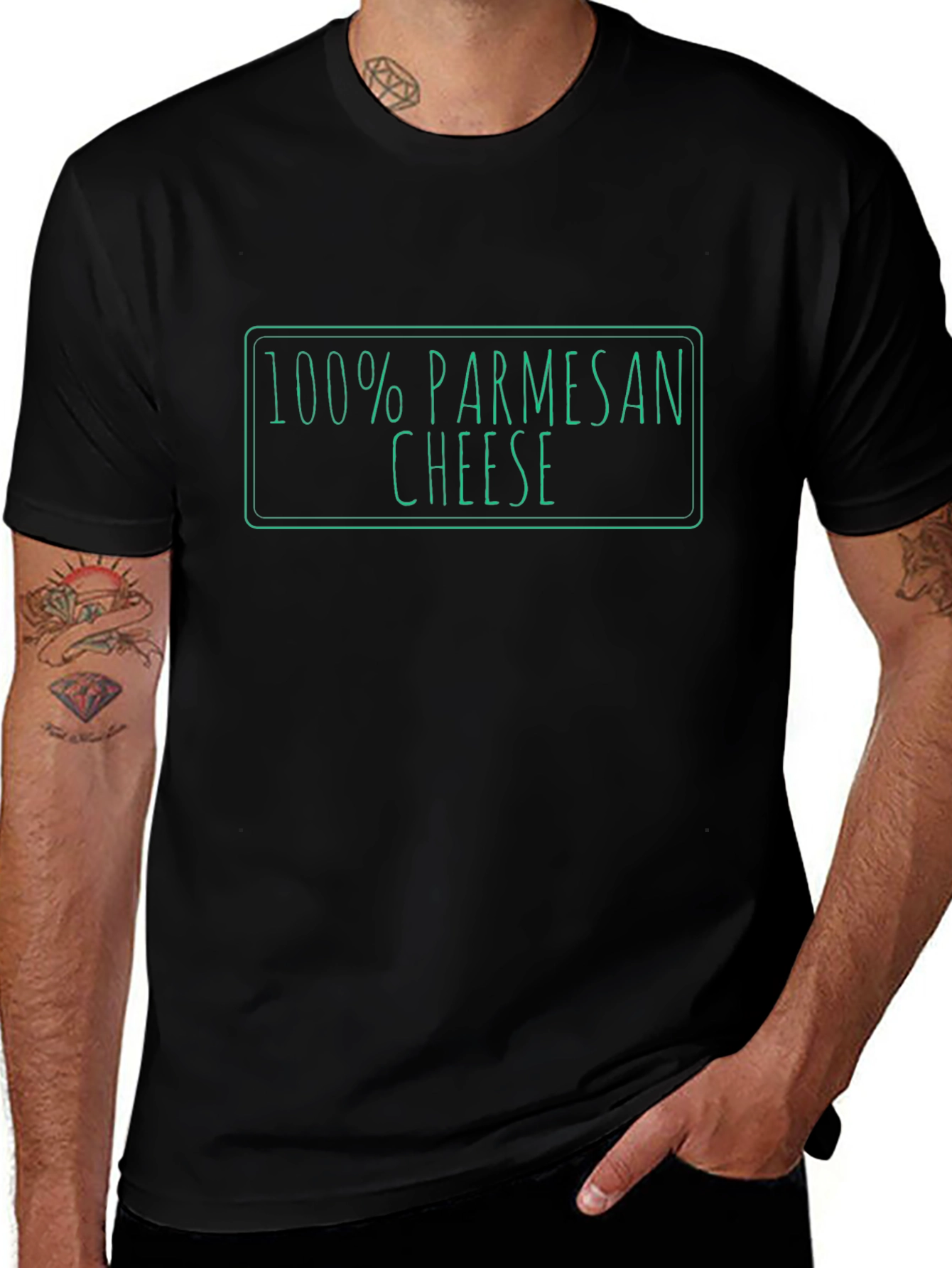 100% Parmesan Cheese Graphic Tee - Novelty T-Shirt