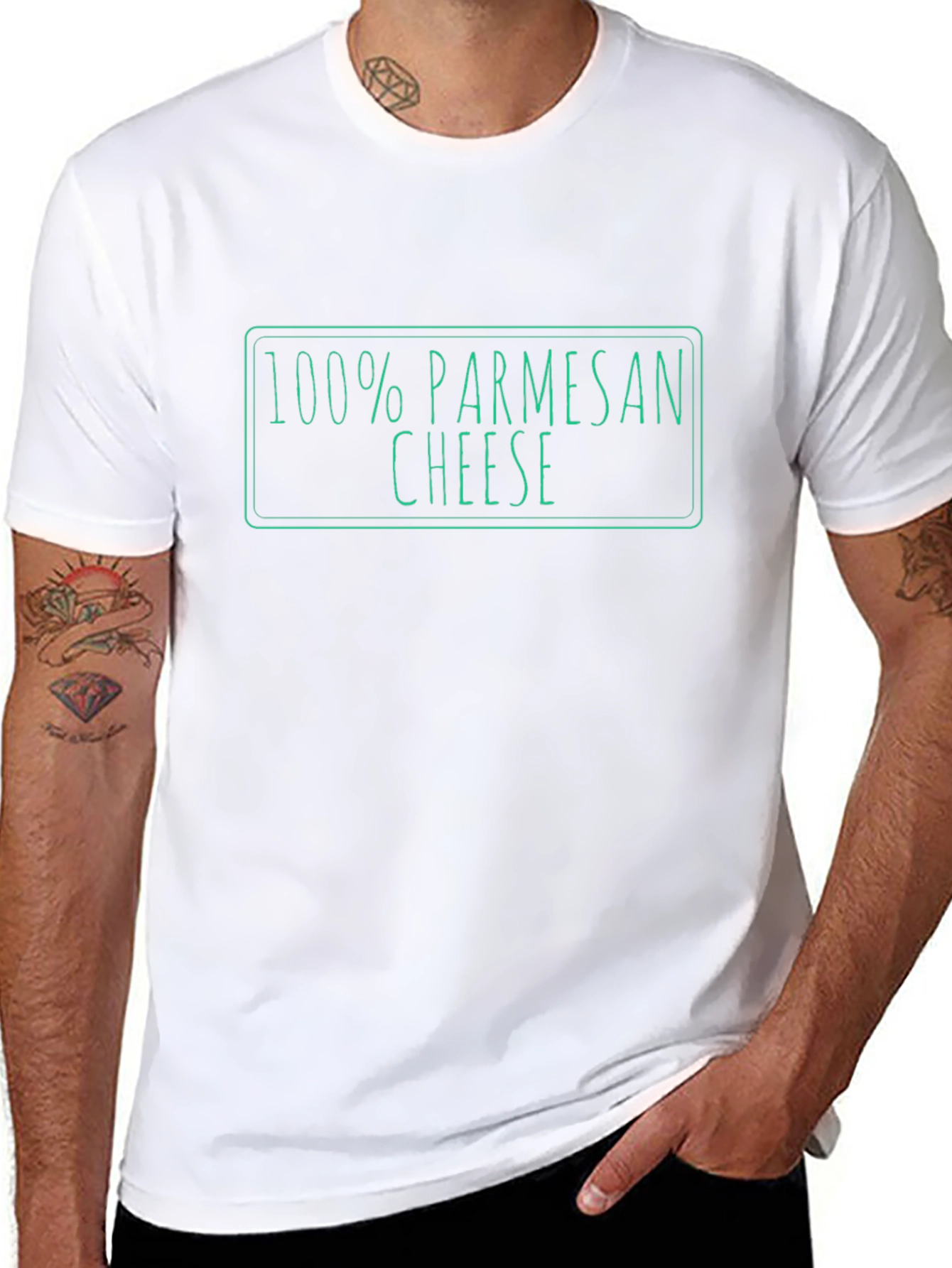 100% Parmesan Cheese Graphic Tee - Novelty T-Shirt