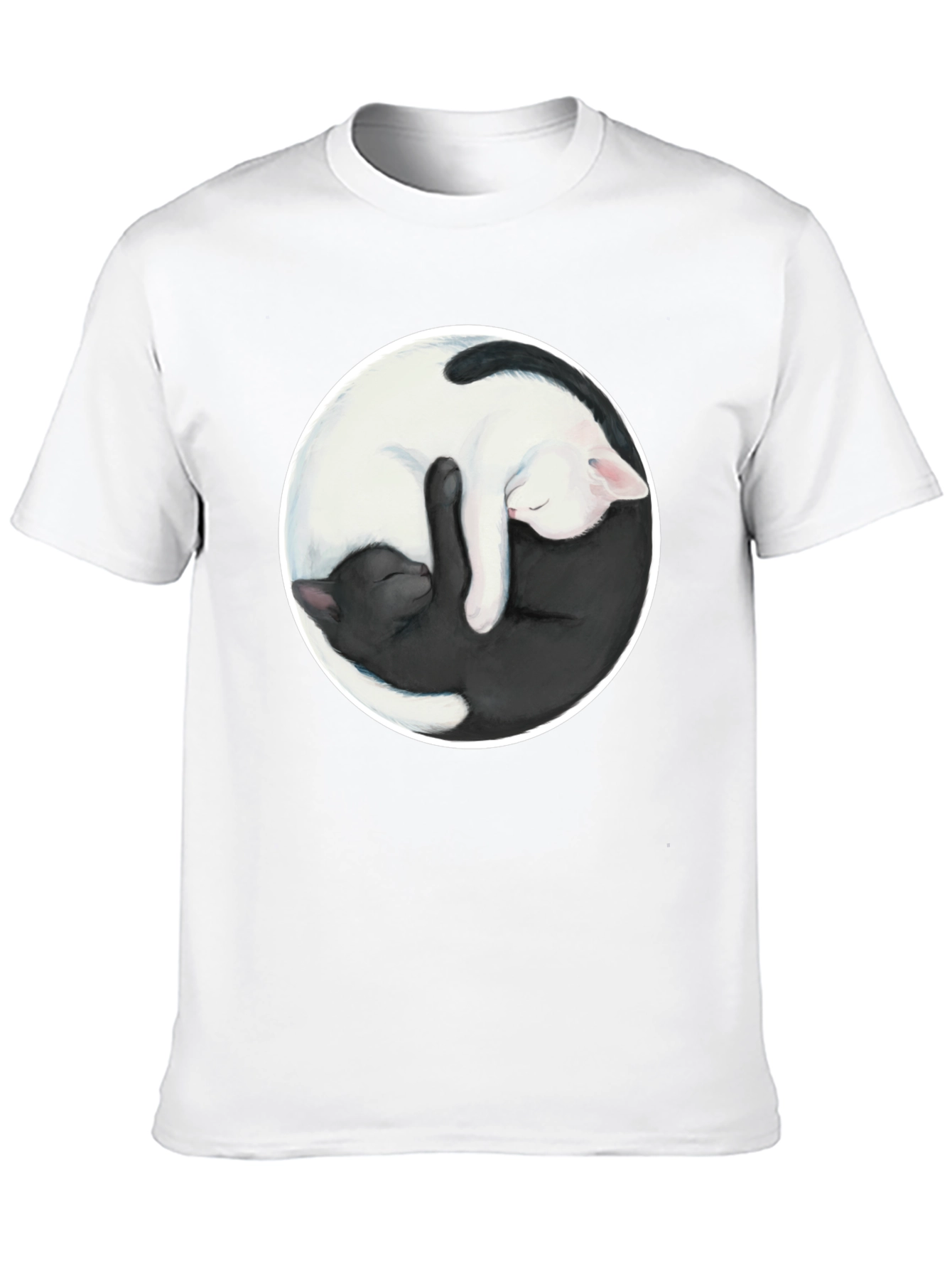Yin Yang Cats Graphic T-Shirt - Balance & Harmony
