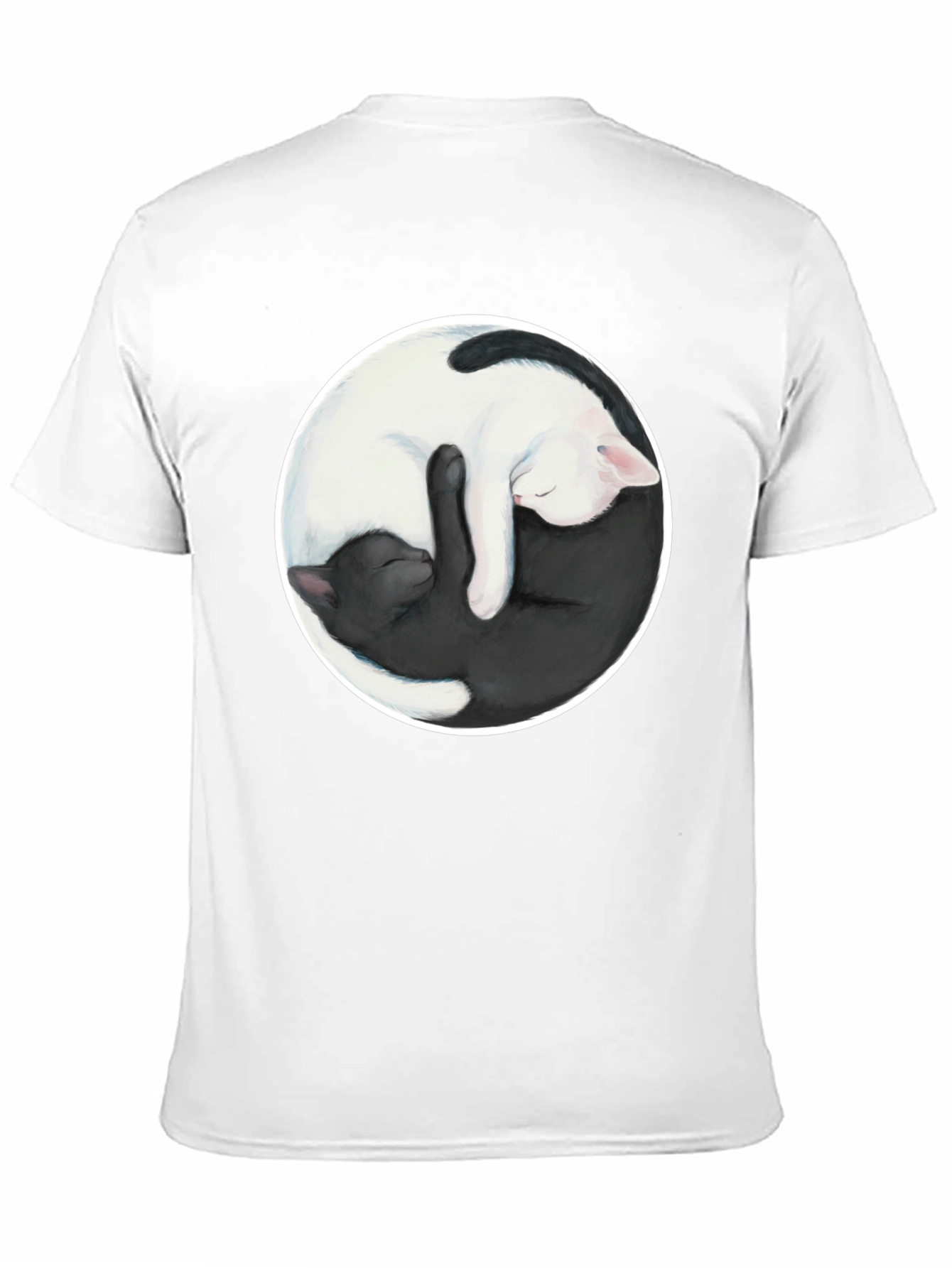 Yin Yang Cats Graphic T-Shirt - Balance & Harmony
