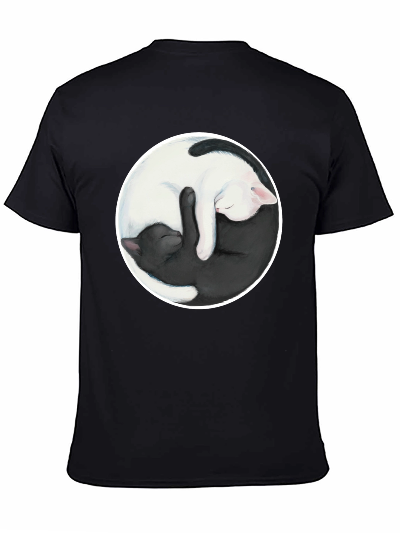 Yin Yang Cats Graphic T-Shirt - Balance & Harmony