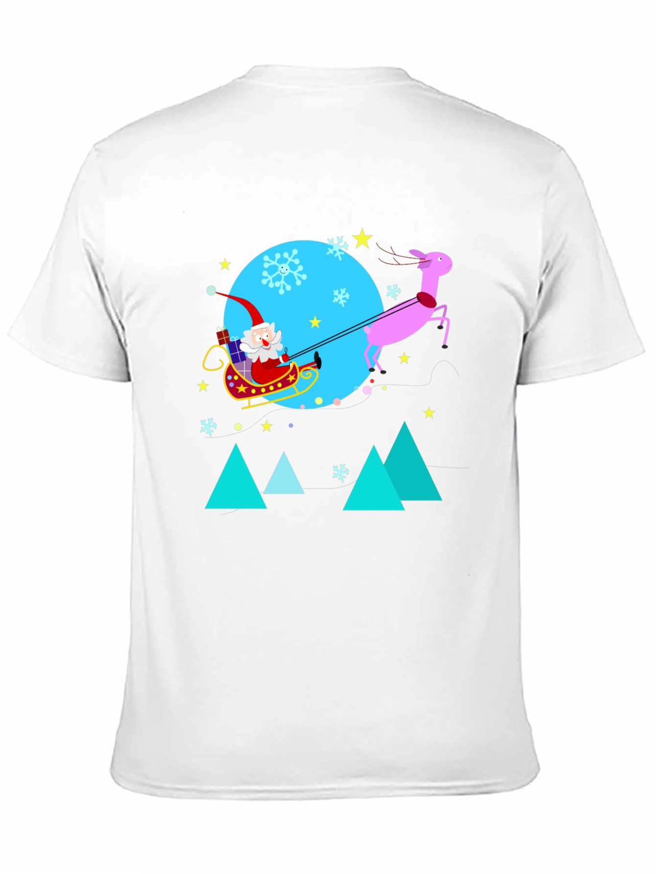 Festive Holiday T-Shirt - Santa & Reindeer