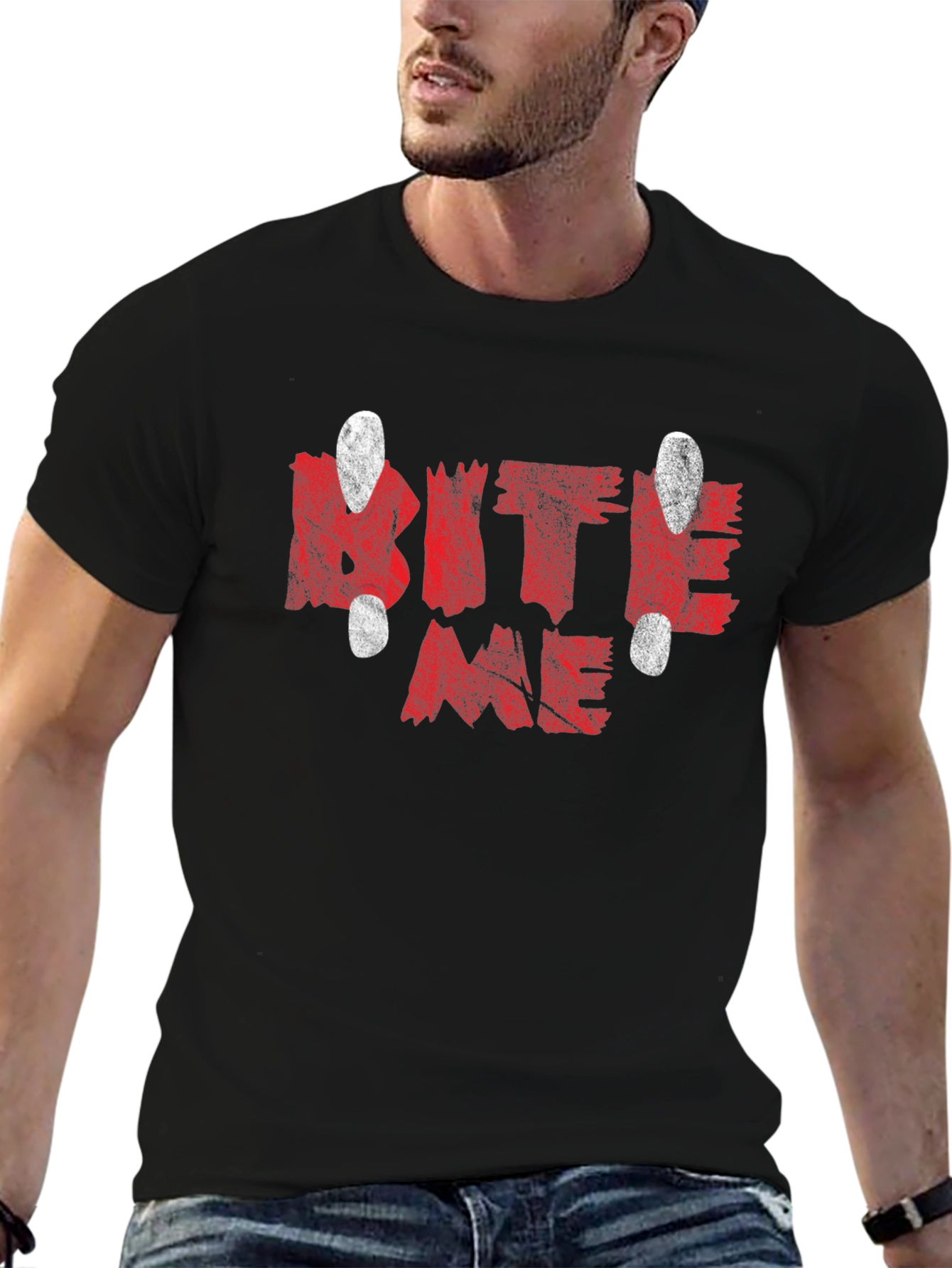 Bite Me Graphic Tee - Edgy Slogan Shirt