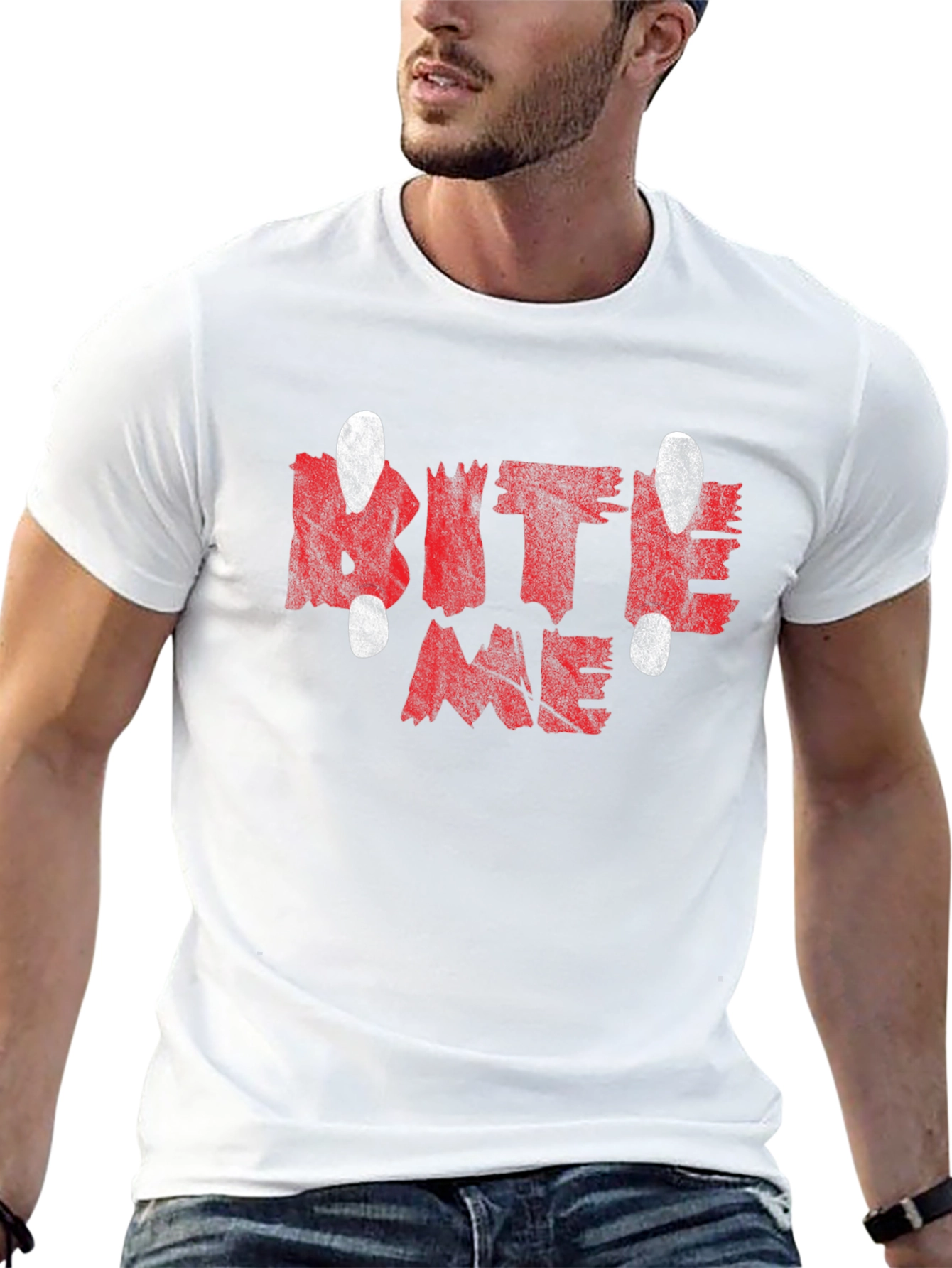 Bite Me Graphic Tee - Edgy Slogan Shirt