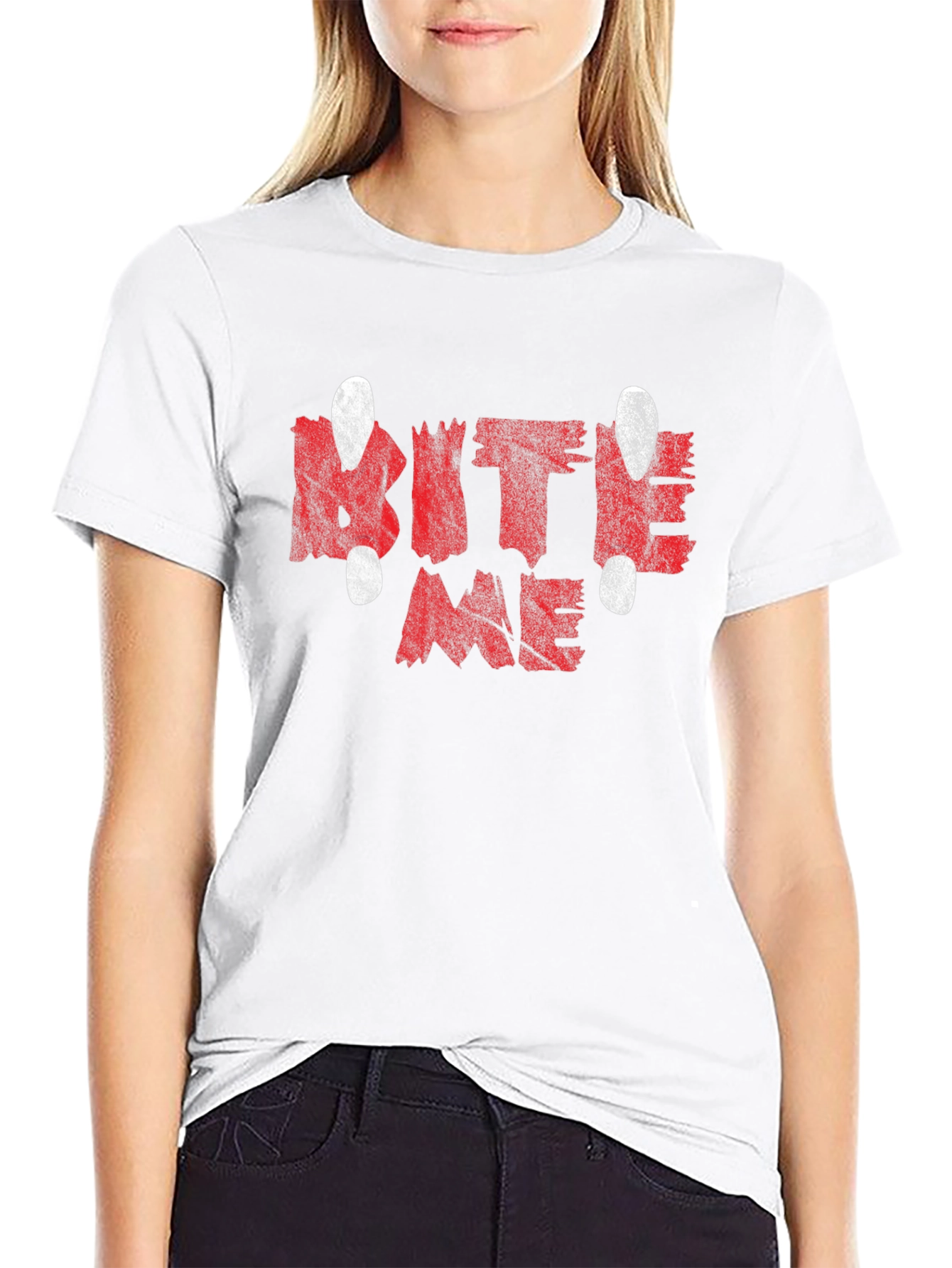 Bite Me Graphic Tee - Edgy Slogan Shirt