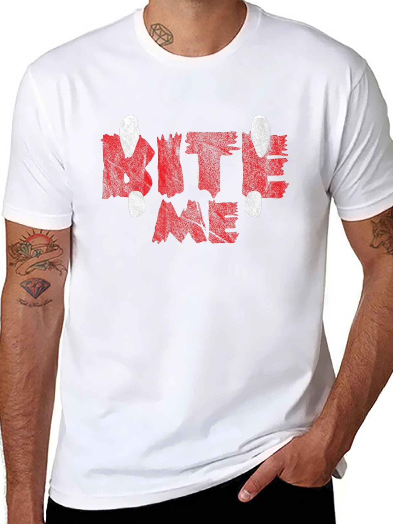 Bite Me Graphic Tee - Edgy Slogan Shirt