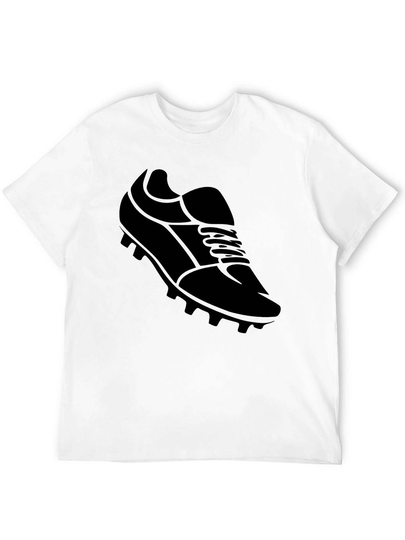 Mens Black Soccer Shoe Graphic T-Shirt