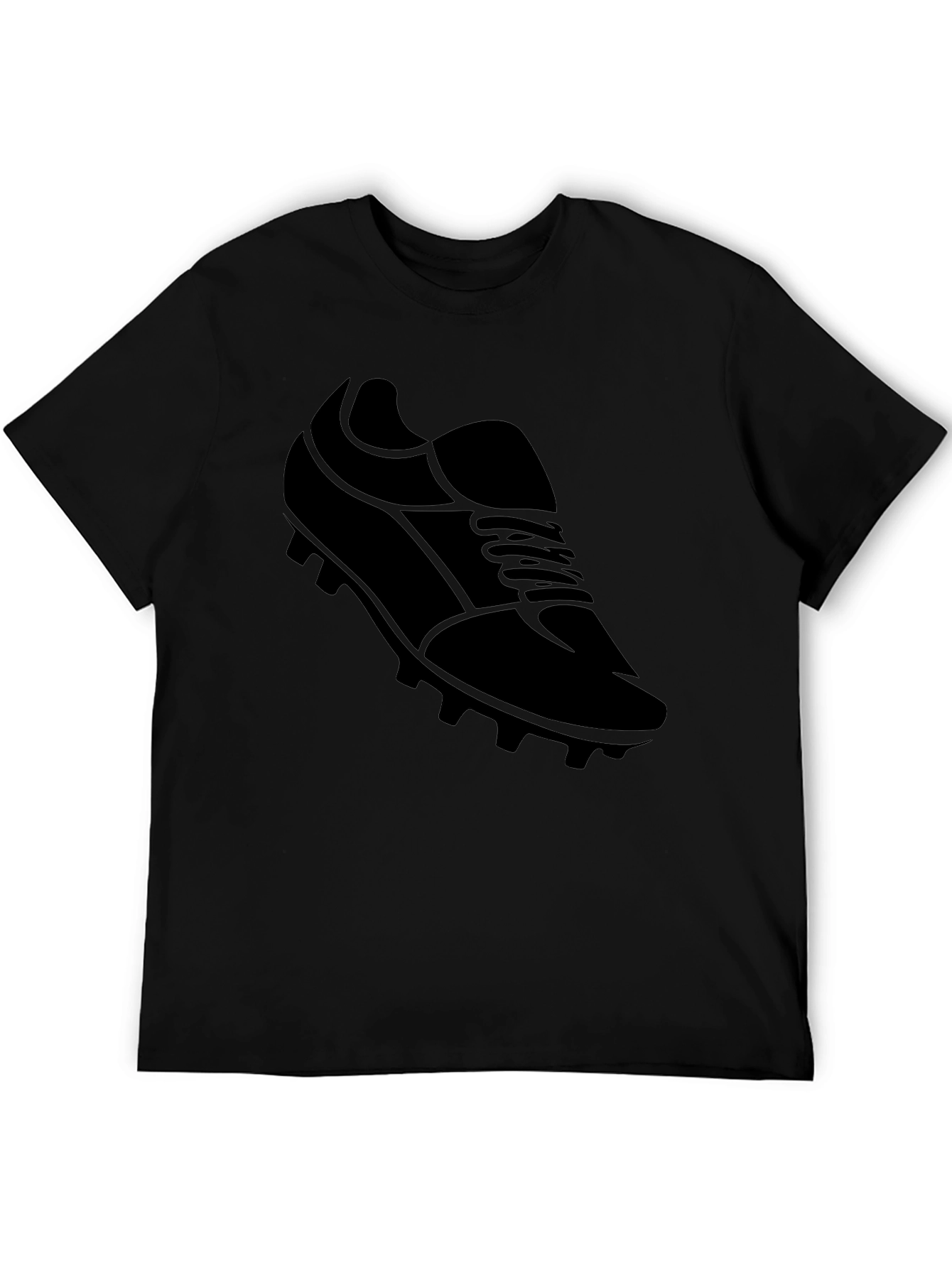 Mens Black Soccer Shoe Graphic T-Shirt