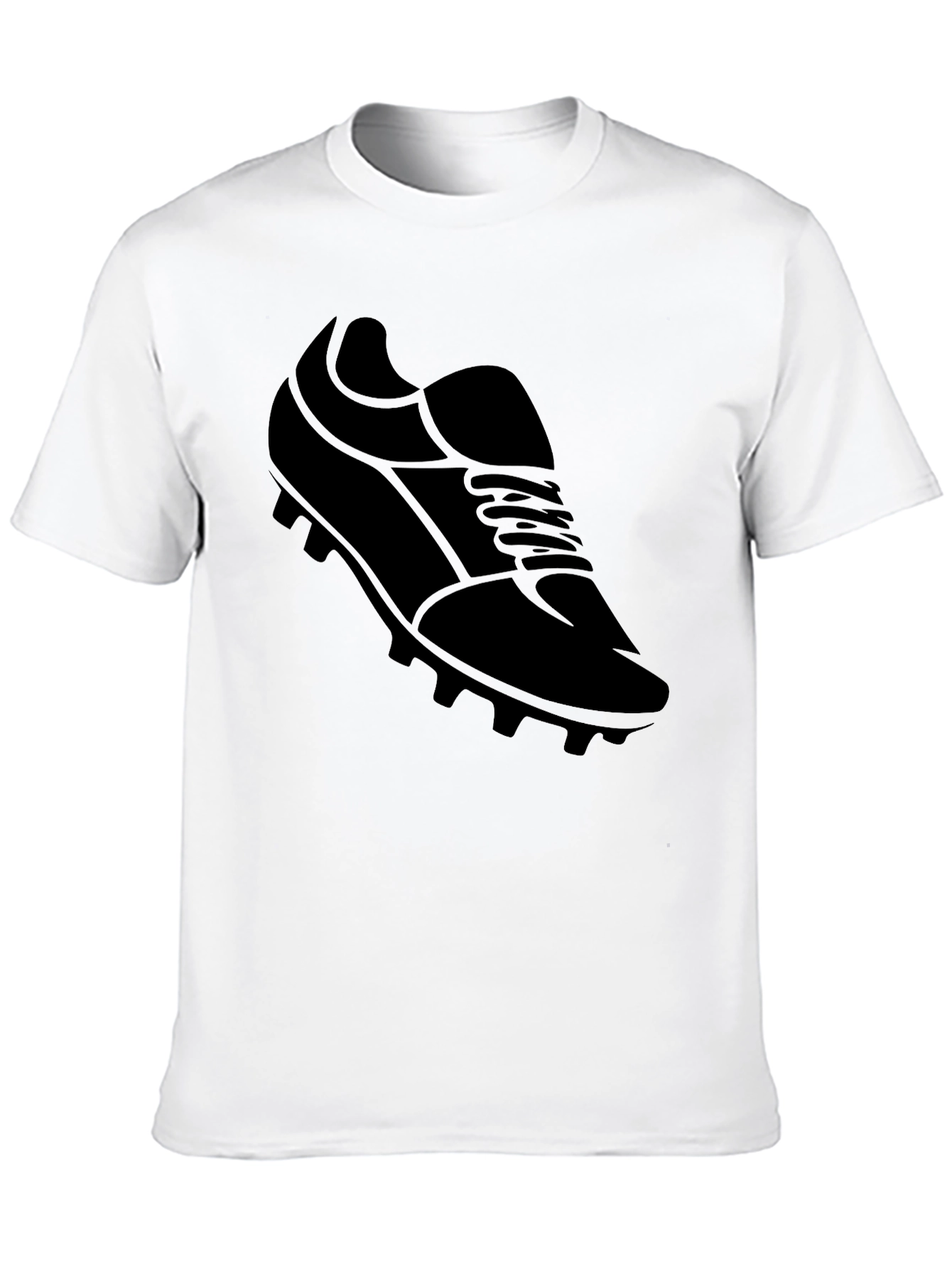Mens Black Soccer Shoe Graphic T-Shirt