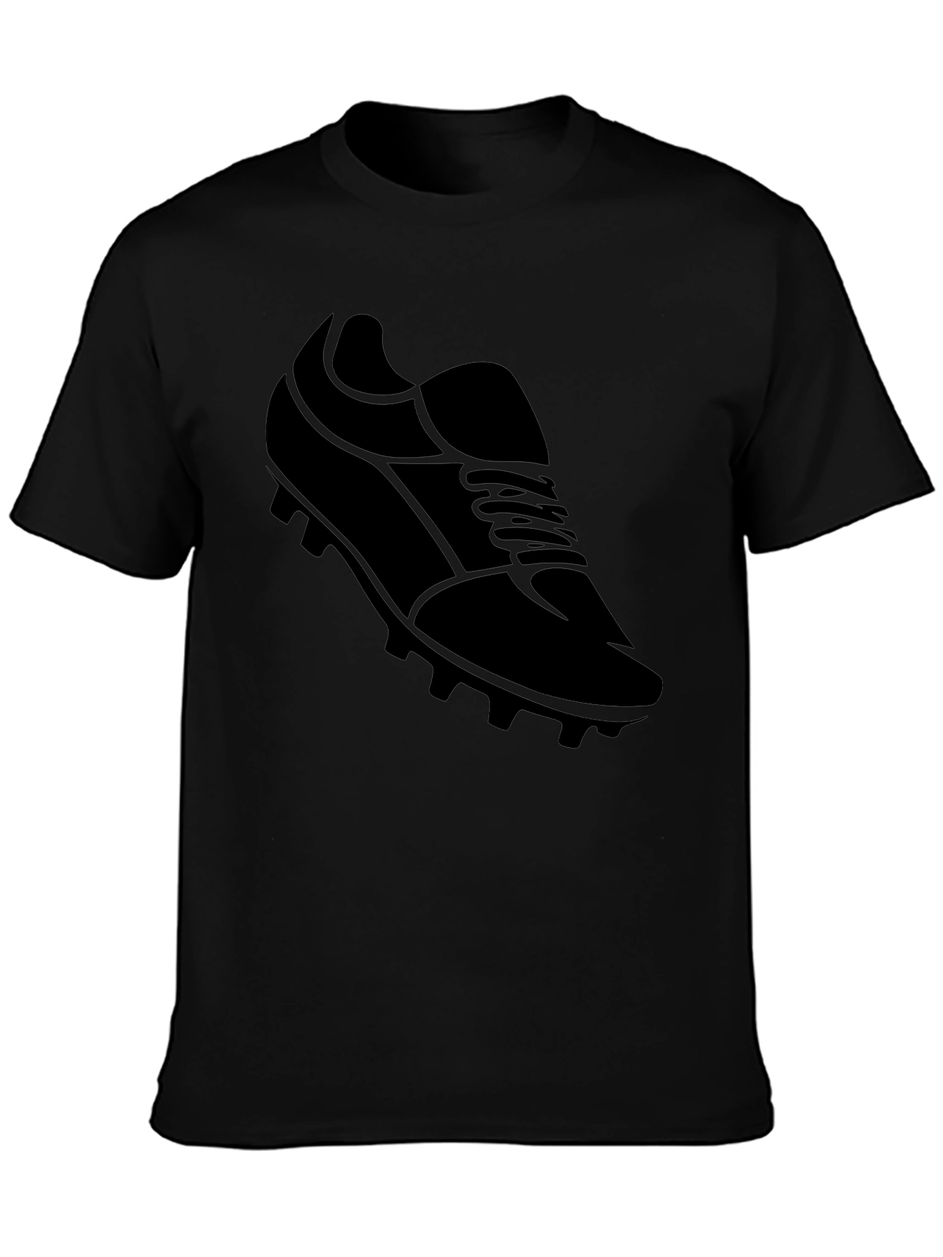Mens Black Soccer Shoe Graphic T-Shirt