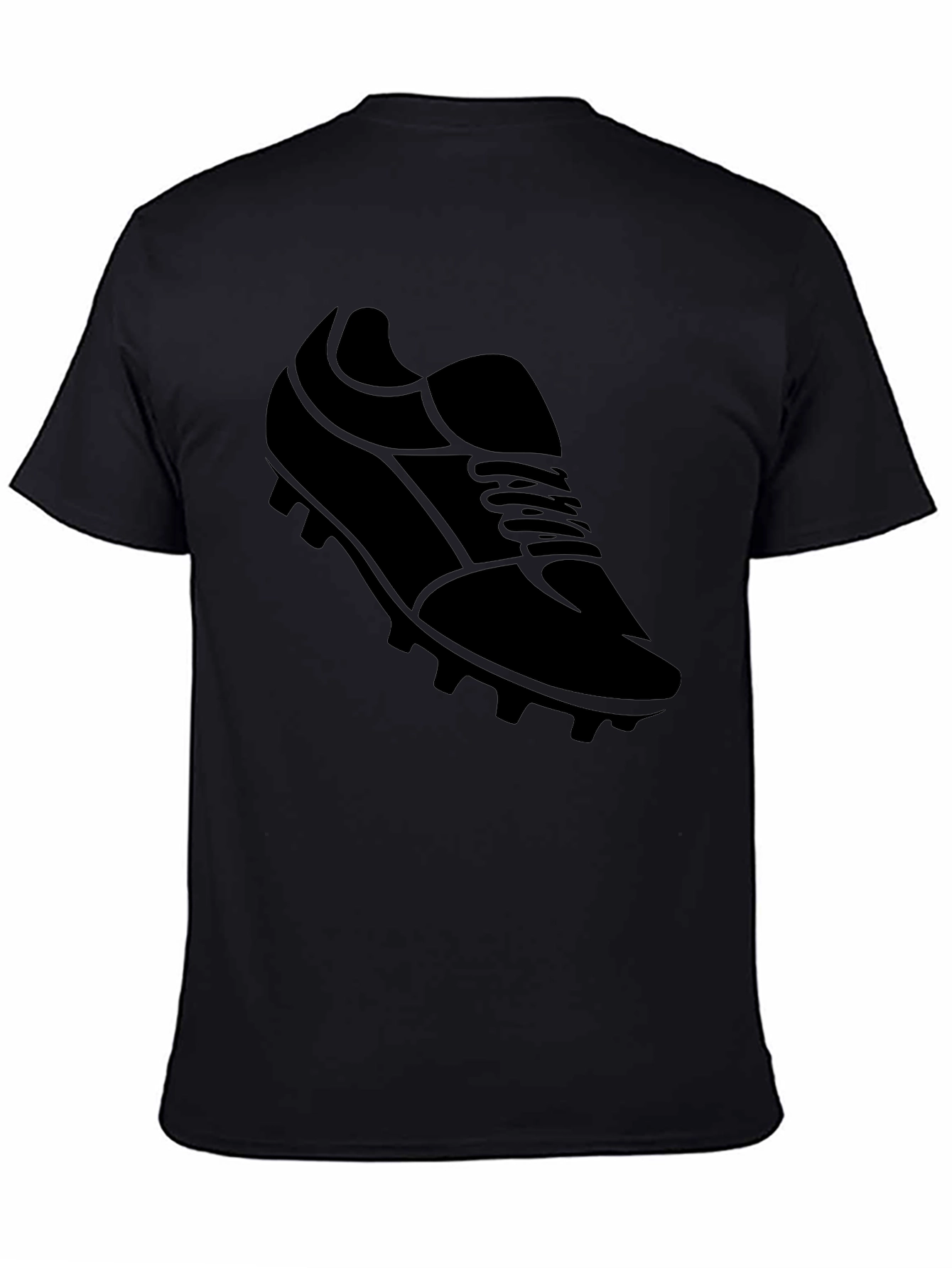 Mens Black Soccer Shoe Graphic T-Shirt