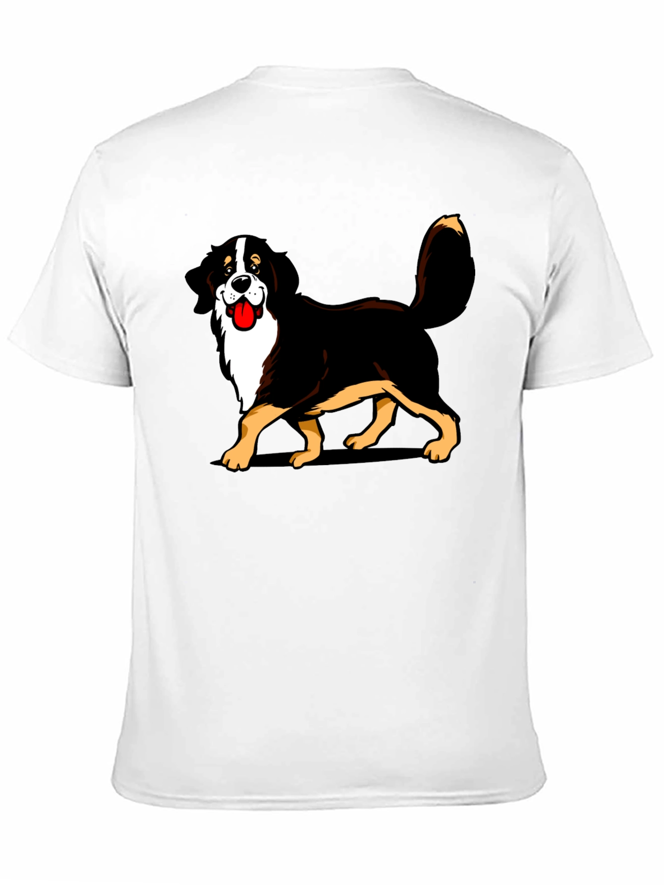 Bernese Mountain Dog Cartoon Graphic Tee - Black T-Shirt