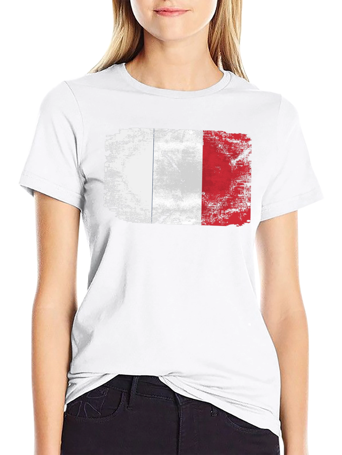 French Flag Distressed T-Shirt