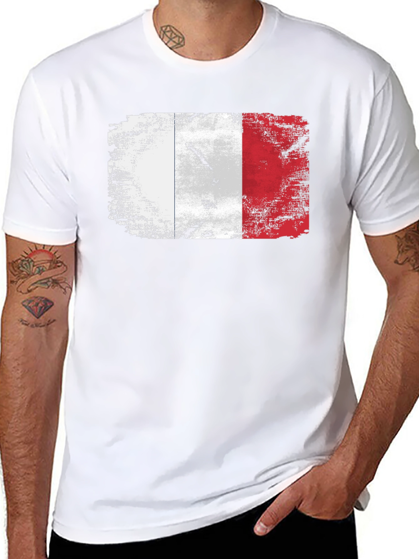 French Flag Distressed T-Shirt