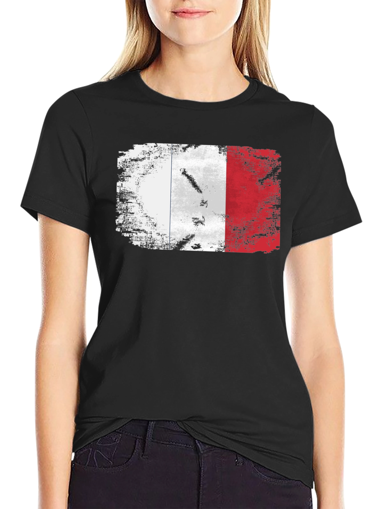 French Flag Distressed T-Shirt
