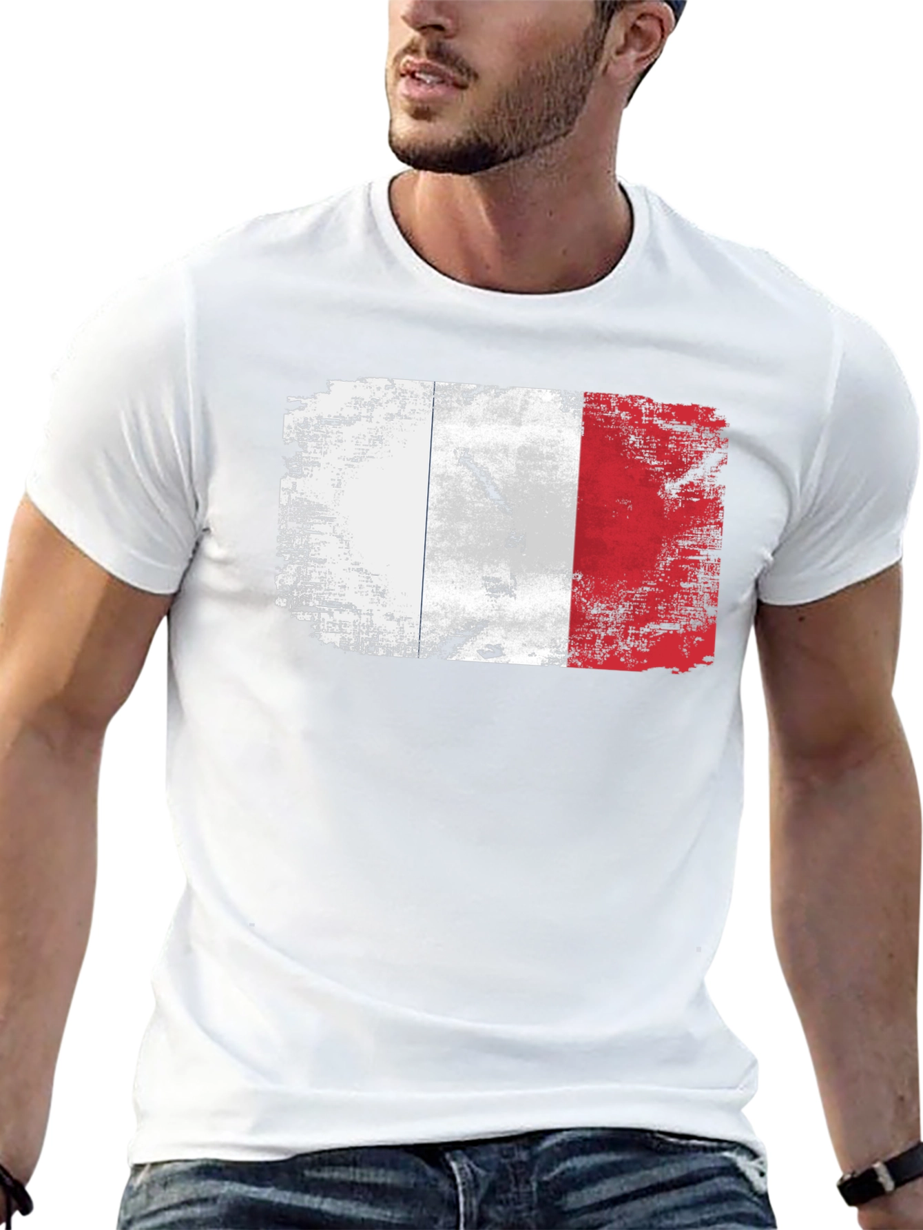 French Flag Distressed T-Shirt