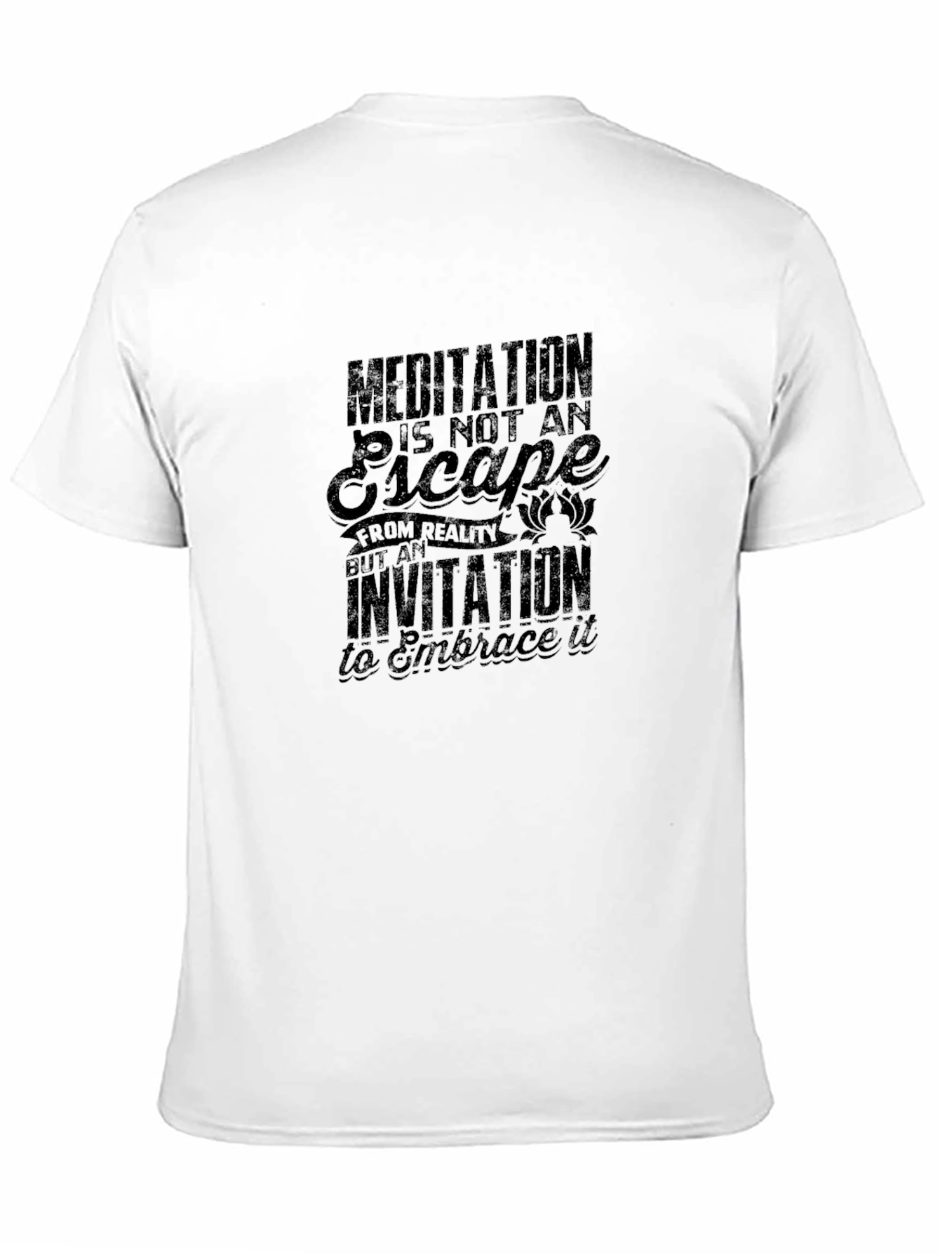 Meditation Invitation Graphic Tee - Black Cotton Comfort