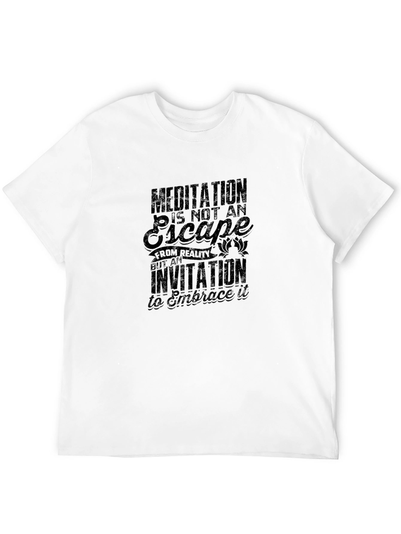 Meditation Invitation Graphic Tee - Black Cotton Comfort