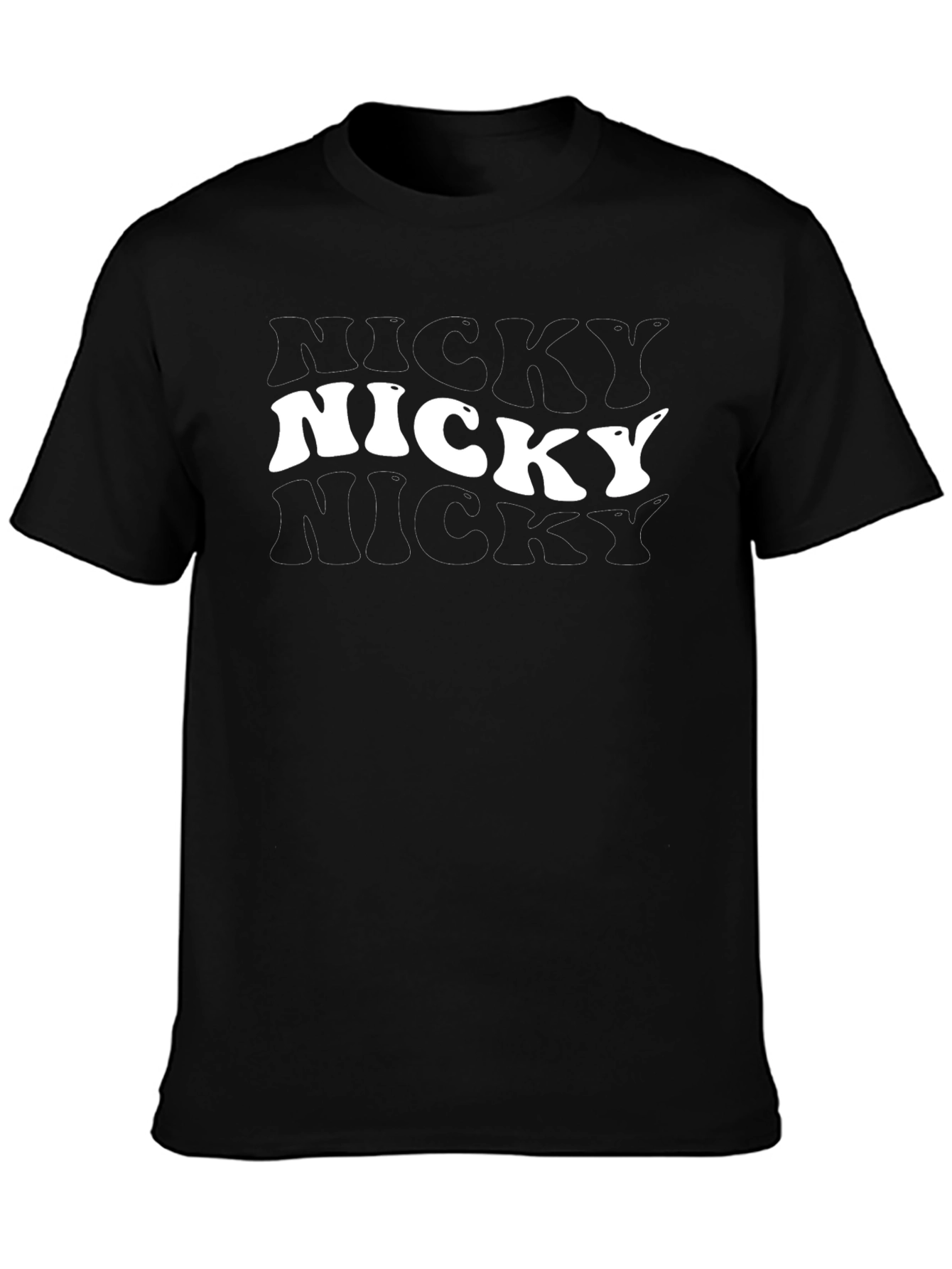 Nicky Graphic Tee - Retro Cool Black T-Shirt
