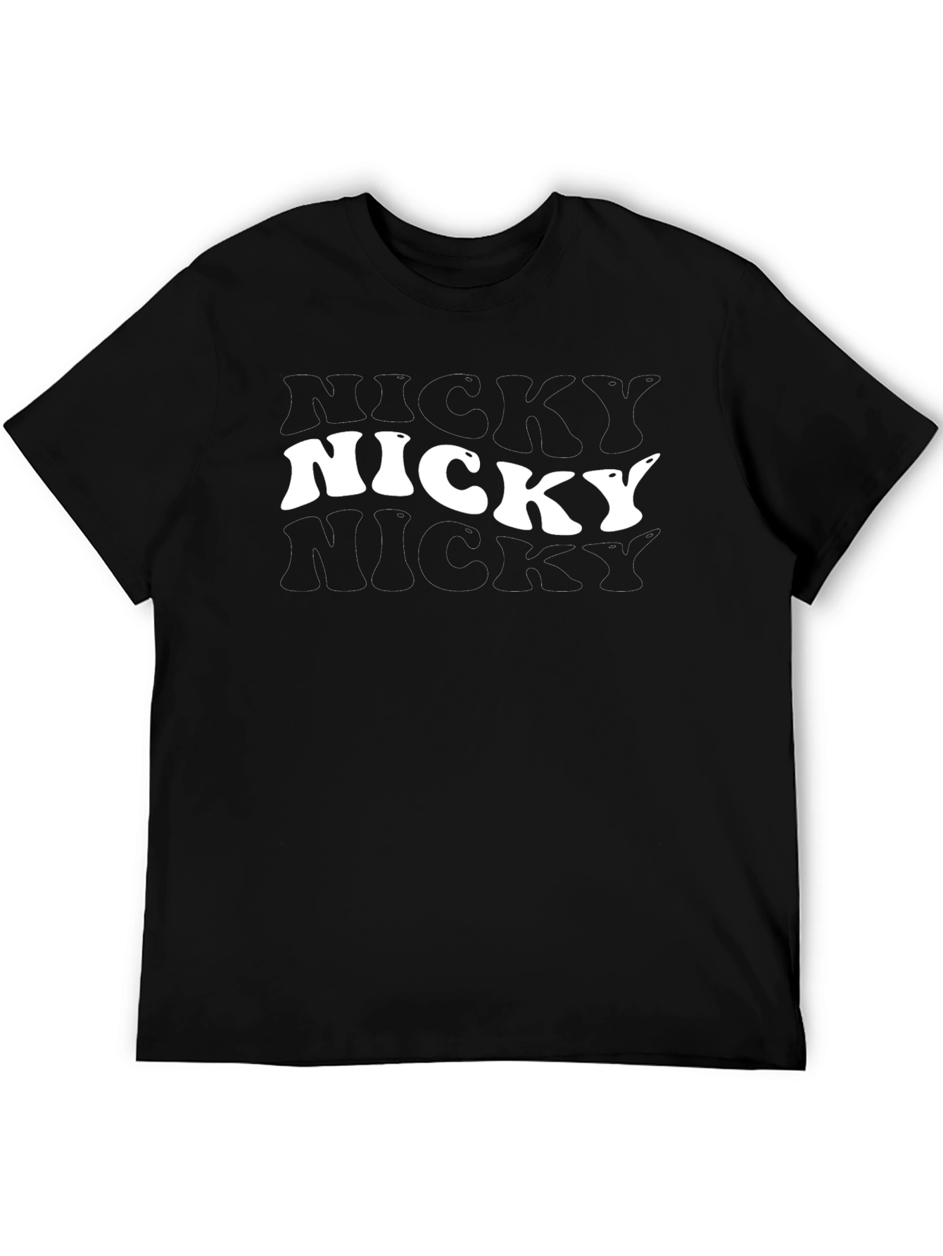 Nicky Graphic Tee - Retro Cool Black T-Shirt