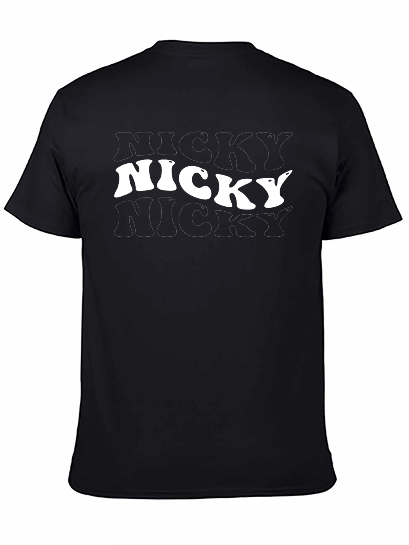 Nicky Graphic Tee - Retro Cool Black T-Shirt