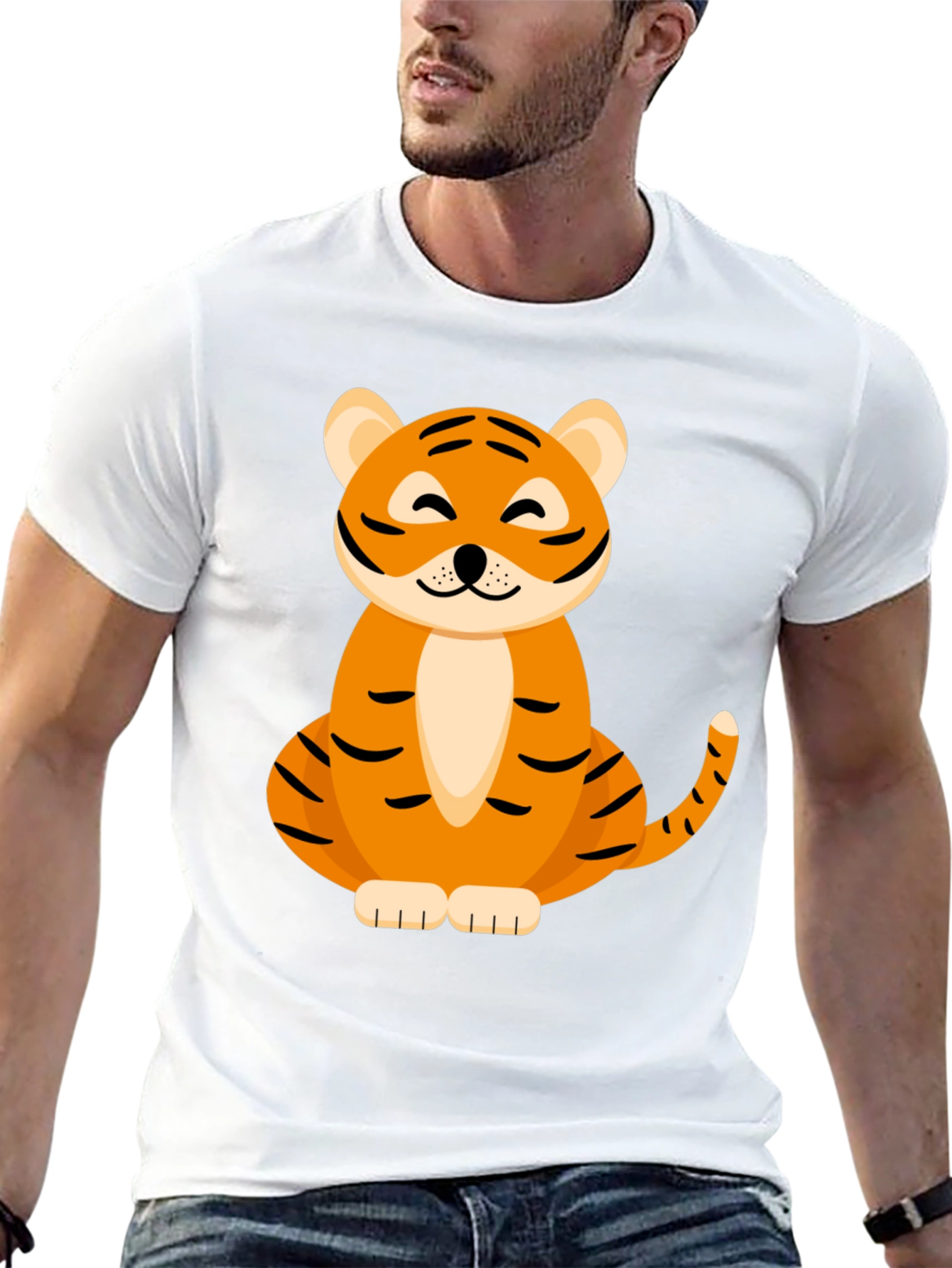 Cute Tiger Graphic Tee - Soft Cotton Blend
