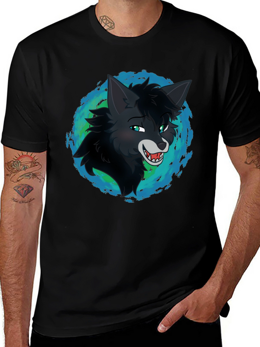 Wolf Graphic Print Black T-Shirt