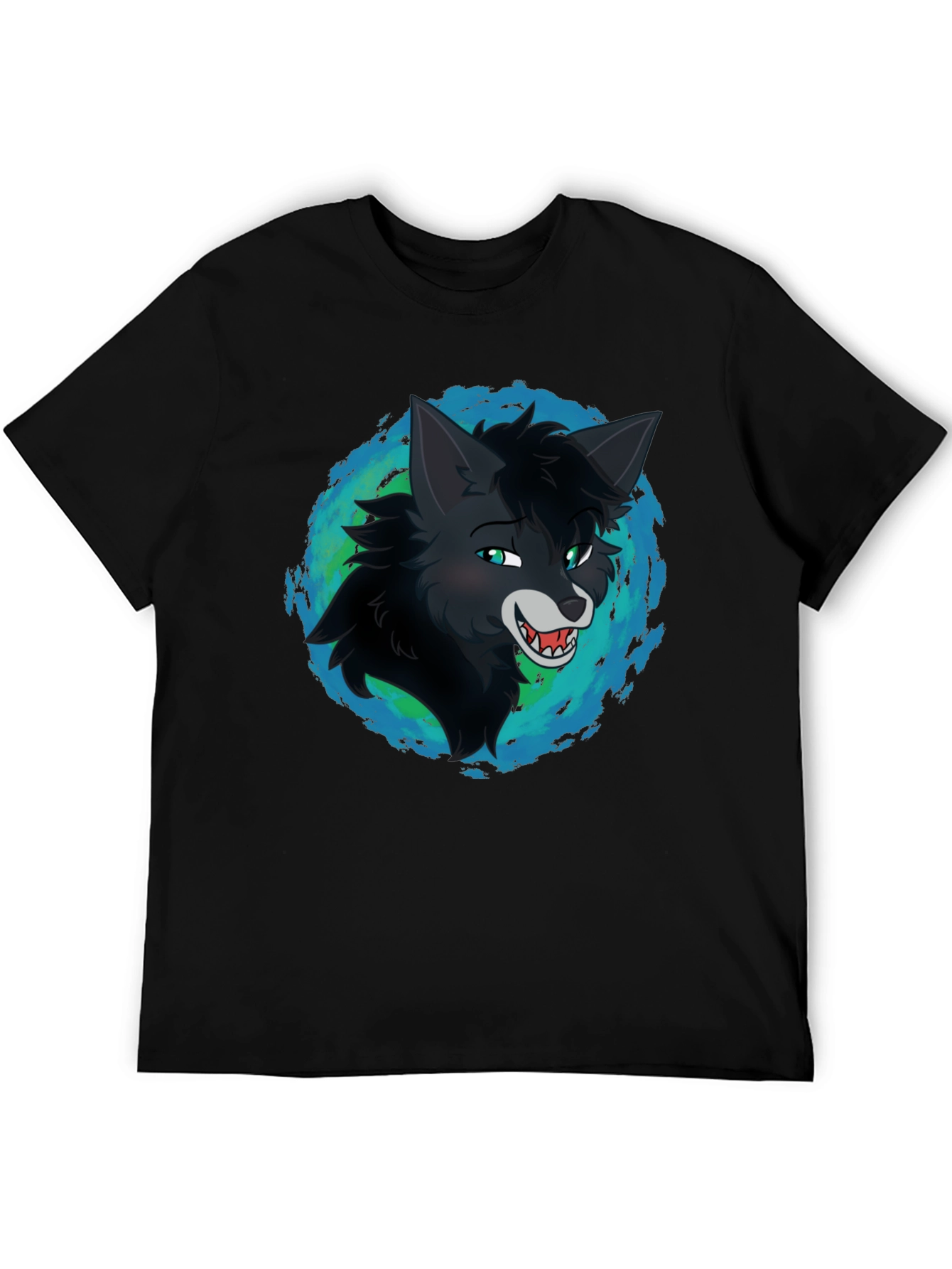 Wolf Graphic Print Black T-Shirt