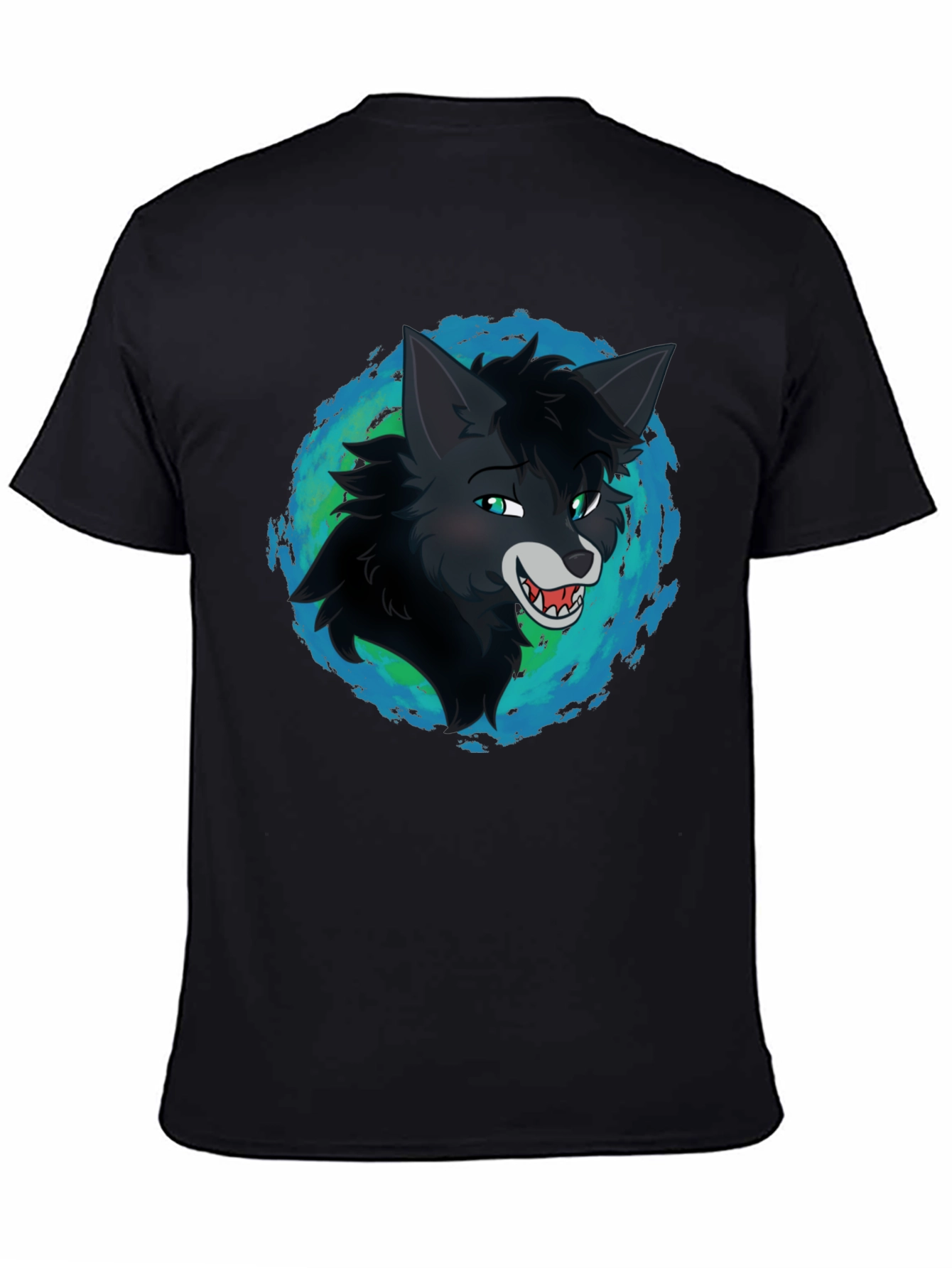 Wolf Graphic Print Black T-Shirt