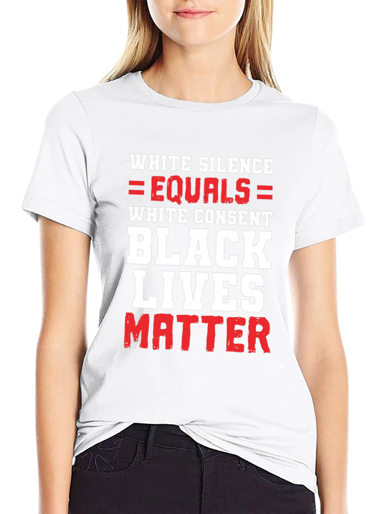 BLM Graphic Tee - White Silence Equals White Consent