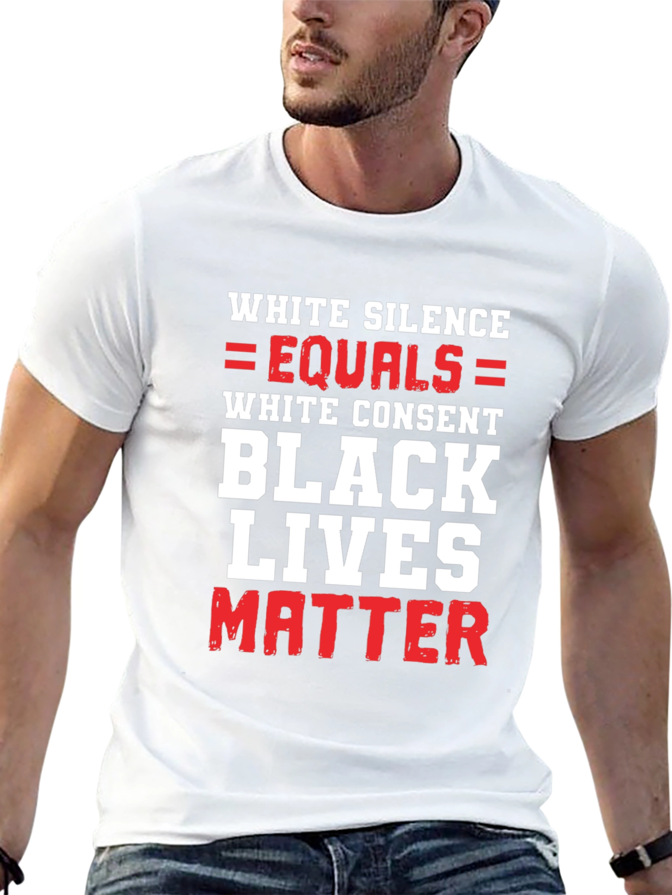 BLM Graphic Tee - White Silence Equals White Consent
