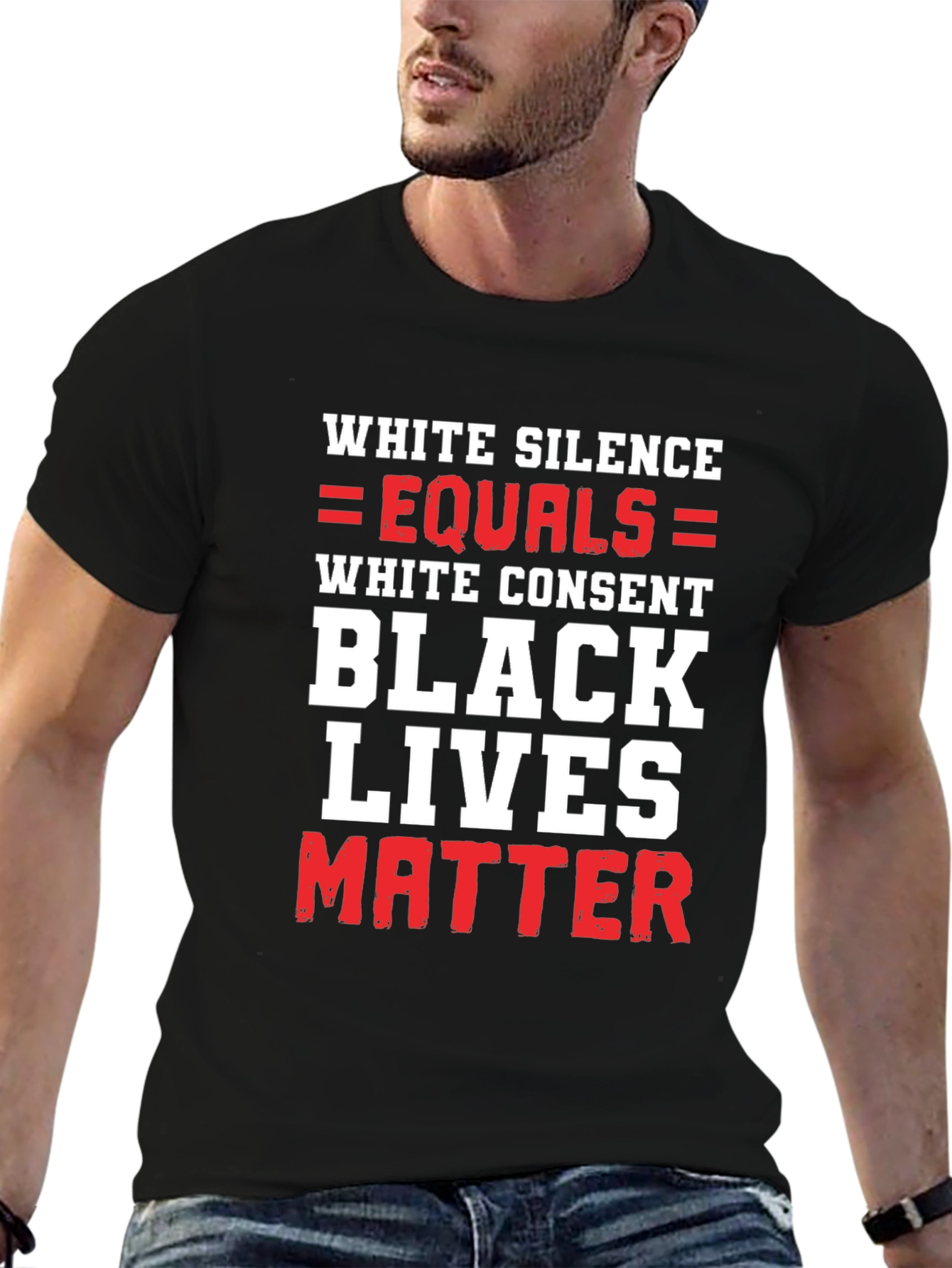 BLM Graphic Tee - White Silence Equals White Consent