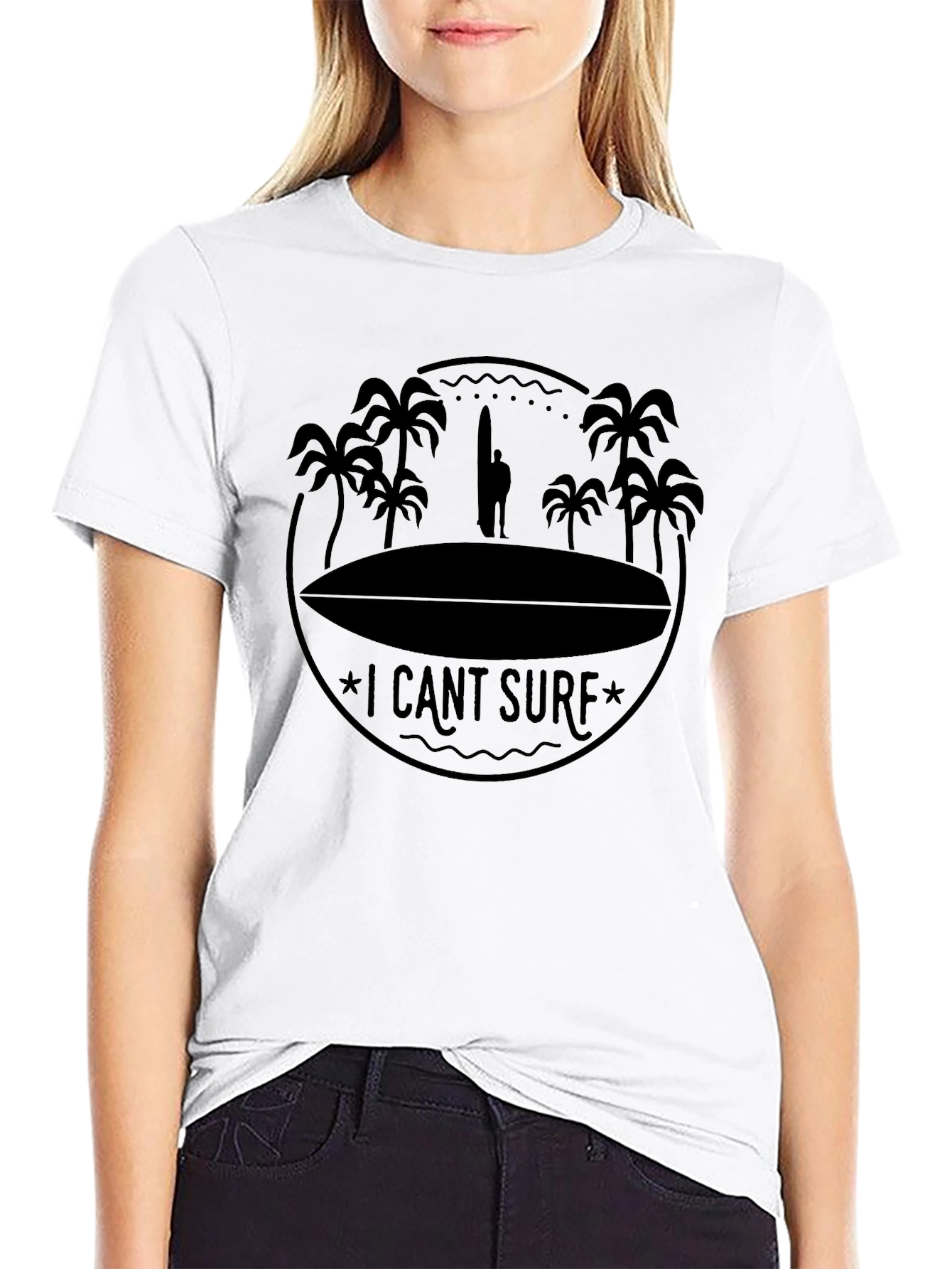 I Cant Surf Graphic Tee - Tropical Beach Vibe
