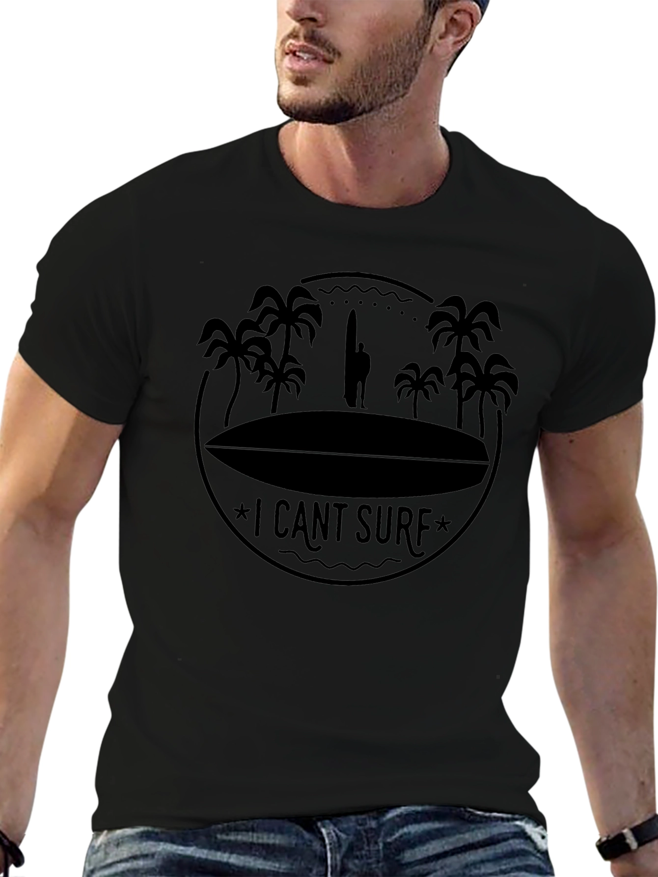 I Cant Surf Graphic Tee - Tropical Beach Vibe