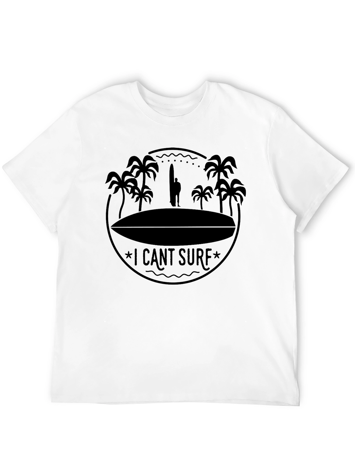 I Cant Surf Graphic Tee - Tropical Beach Vibe