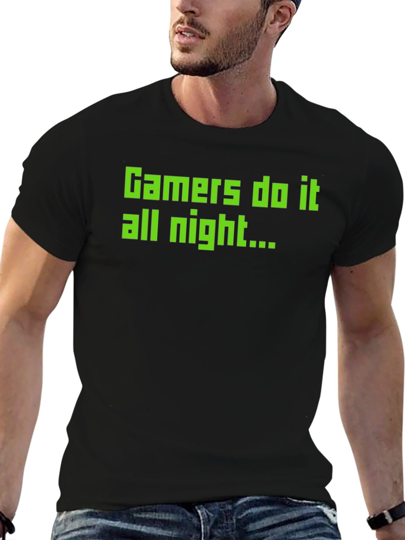 Gamers Do It All Night - Black T-Shirt