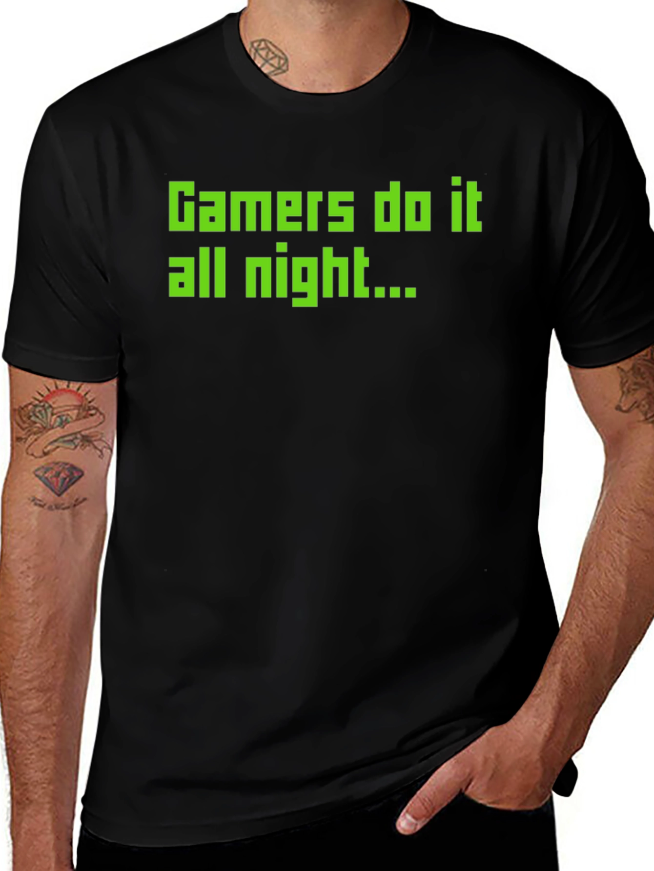 Gamers Do It All Night - Black T-Shirt