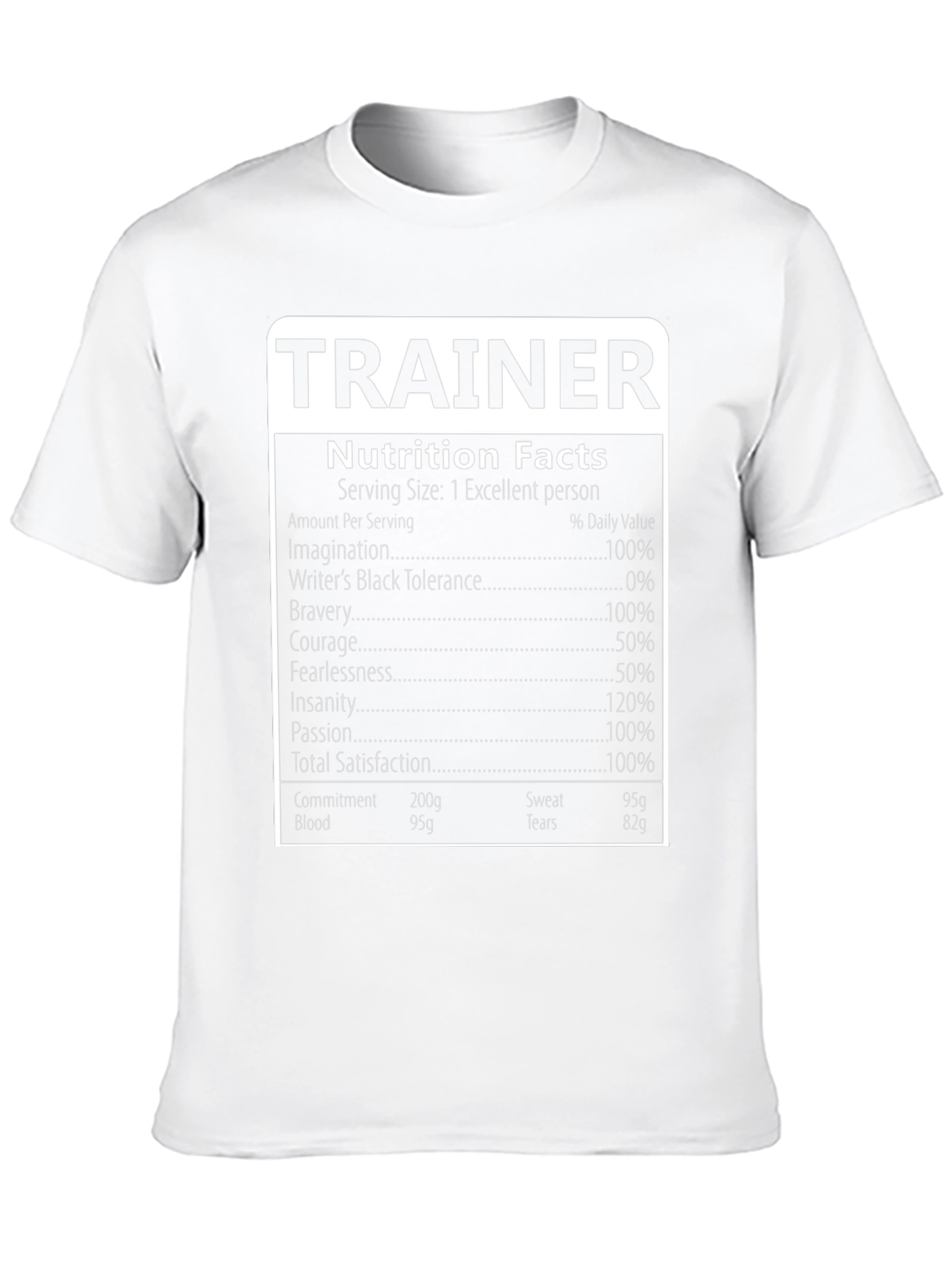 Trainer Nutrition Facts Graphic Tee