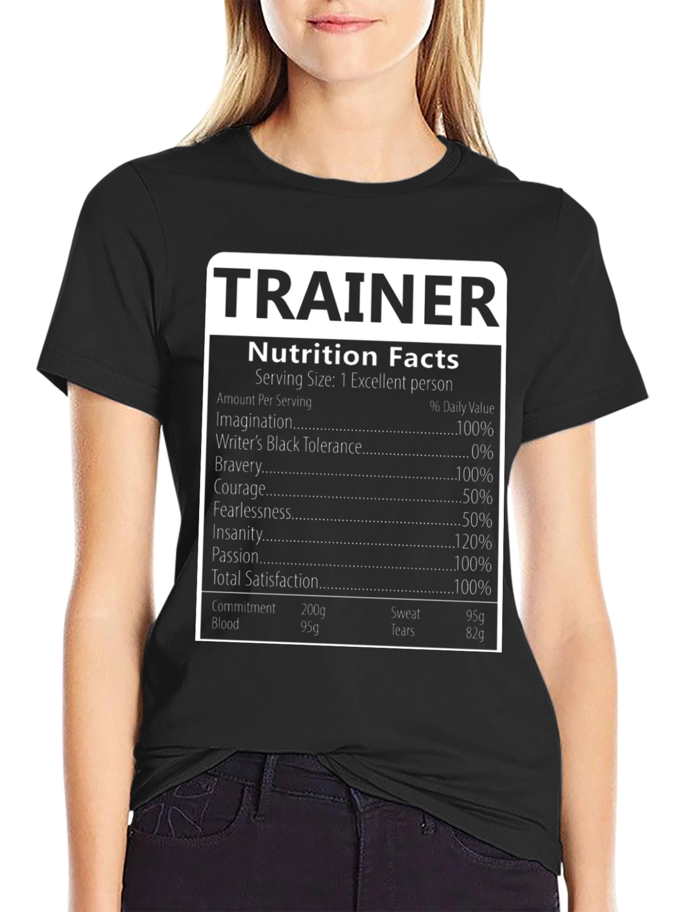 Trainer Nutrition Facts Graphic Tee