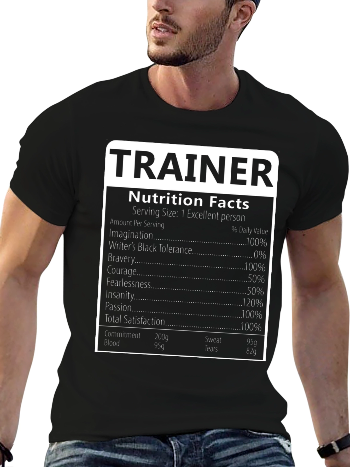 Trainer Nutrition Facts Graphic Tee
