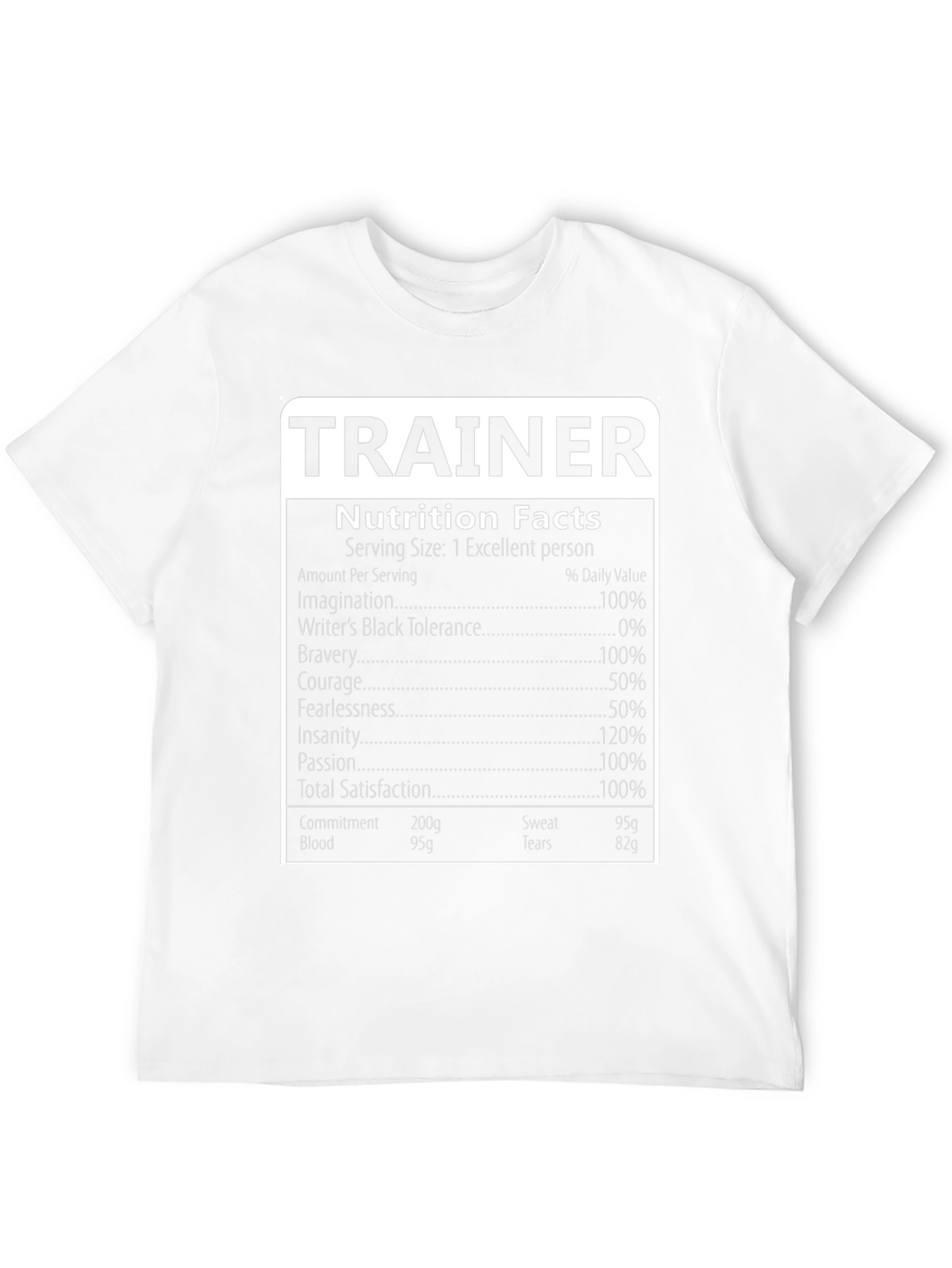 Trainer Nutrition Facts Graphic Tee