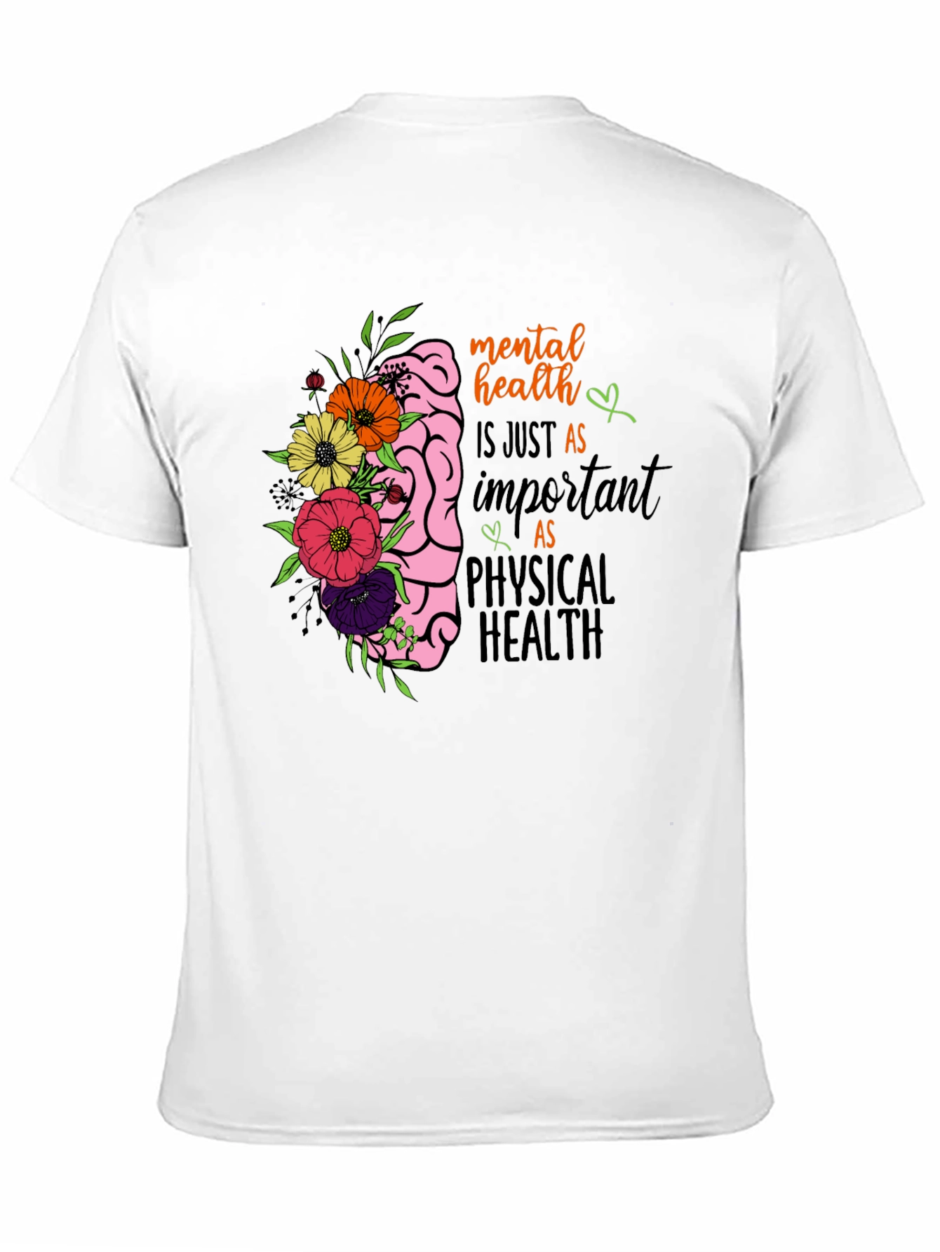Mental Health Brain Floral Graphic Tee